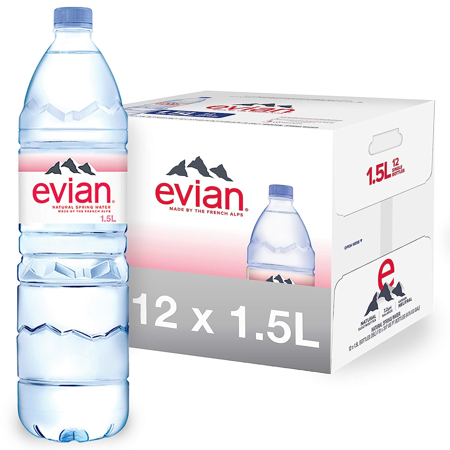 evian Natural Spring Water. Naturally Filtered Spring Water. Individual Bulk-Size Water Bottles. 50.72 Fl Oz (Pack of 12)