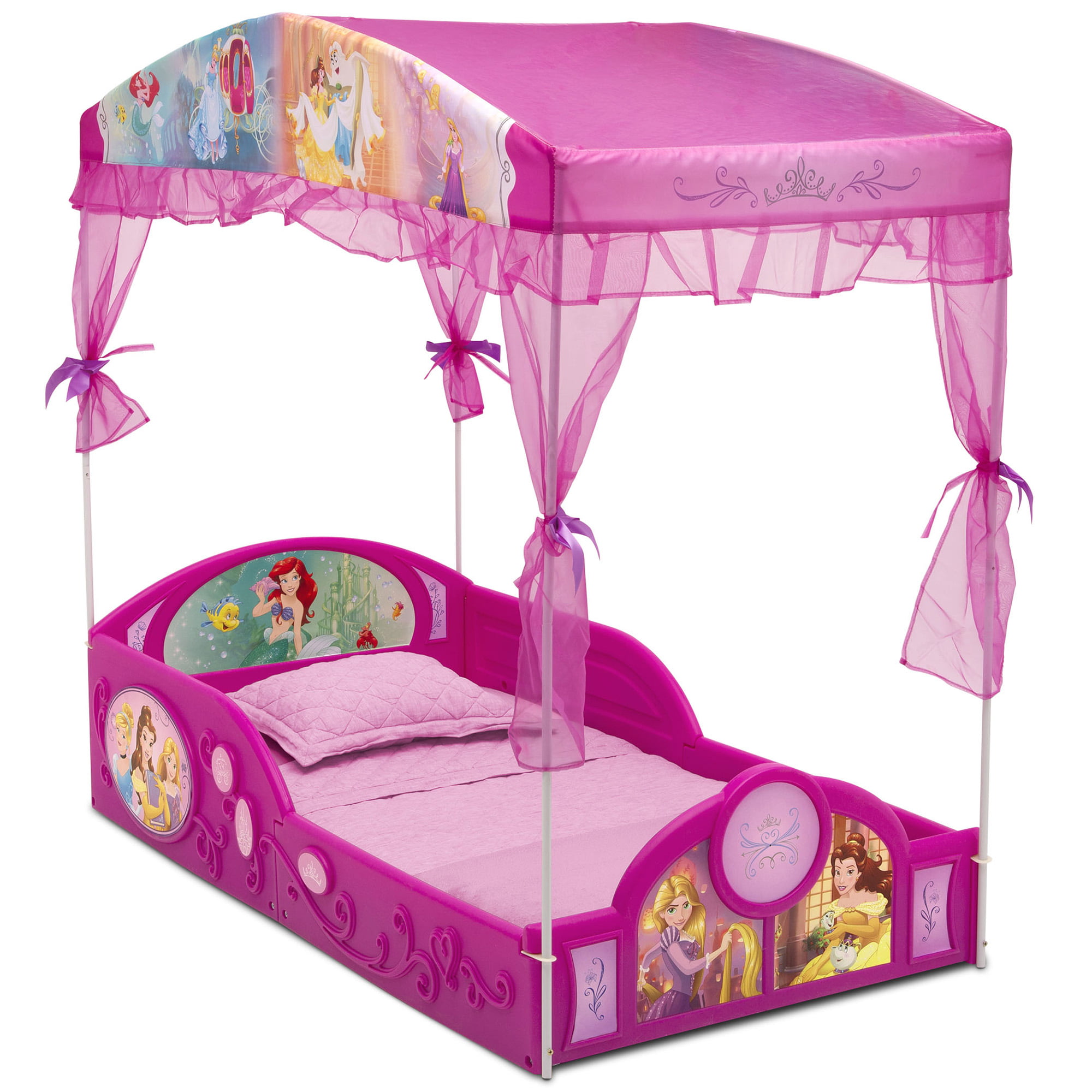 Disney Princess Kids Plastic Storage Toddler Bed. Pink