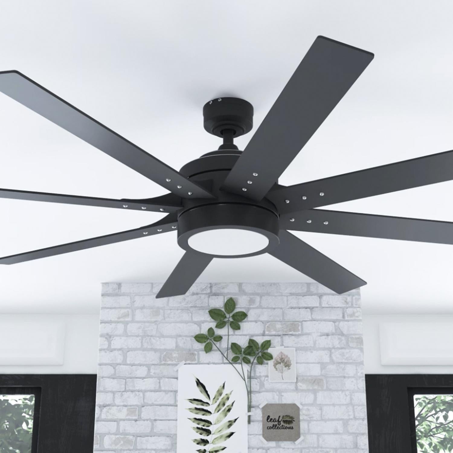 Honeywell 62″ Xerxes Indoor Contemporary Ceiling Fan with Remote. Matte Black