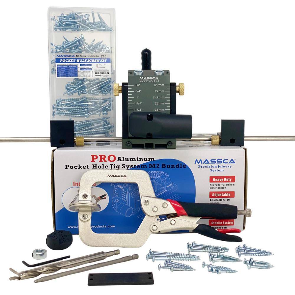 Massca X002PJ0NSJ Aluminum Pocket-Hole Jig System M2 PRO Bundle