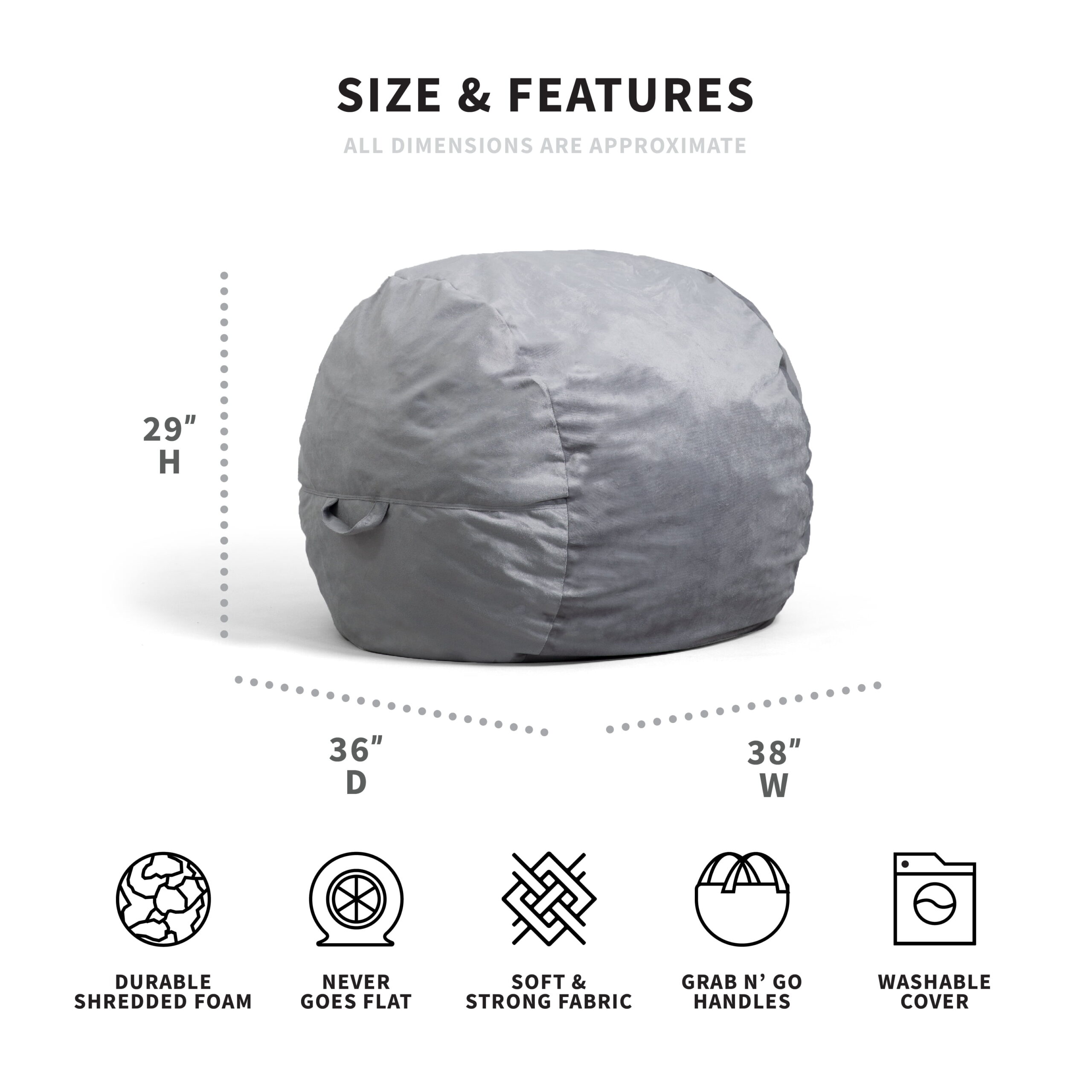 Big Joe Fuf Chair Gray