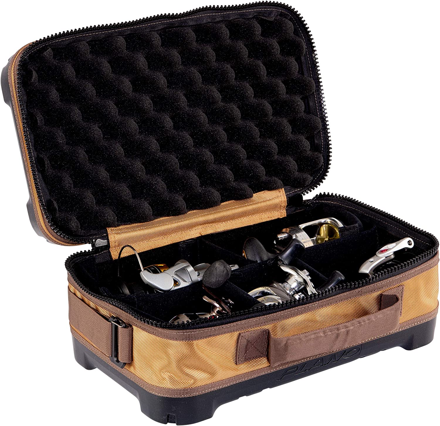 Plano Molding Guide Series Reel Locker | Revolutionary Molded top and Bottom for Extra Rigidity to Keep Expensive reels Protected. Brown/Black. One Size