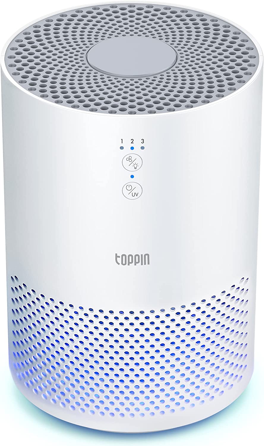 TOPPIN HEPA Air Purifiers for Home Pets Hair-for Bedroom with UV Light. Air Purifier For Dust Odors Smoke Pollen Eliminate Dander Airborne Contaminants Air Cleaner For Office. TPAP002. White