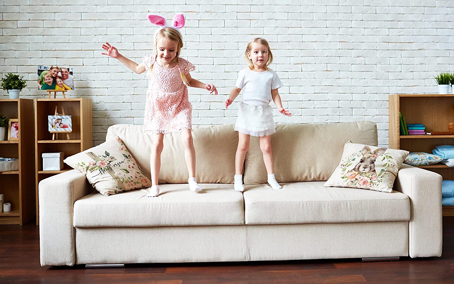 Glaring Easter Decorations Pillow Covers 18×18 Set of 4 for Bunny Rabbit