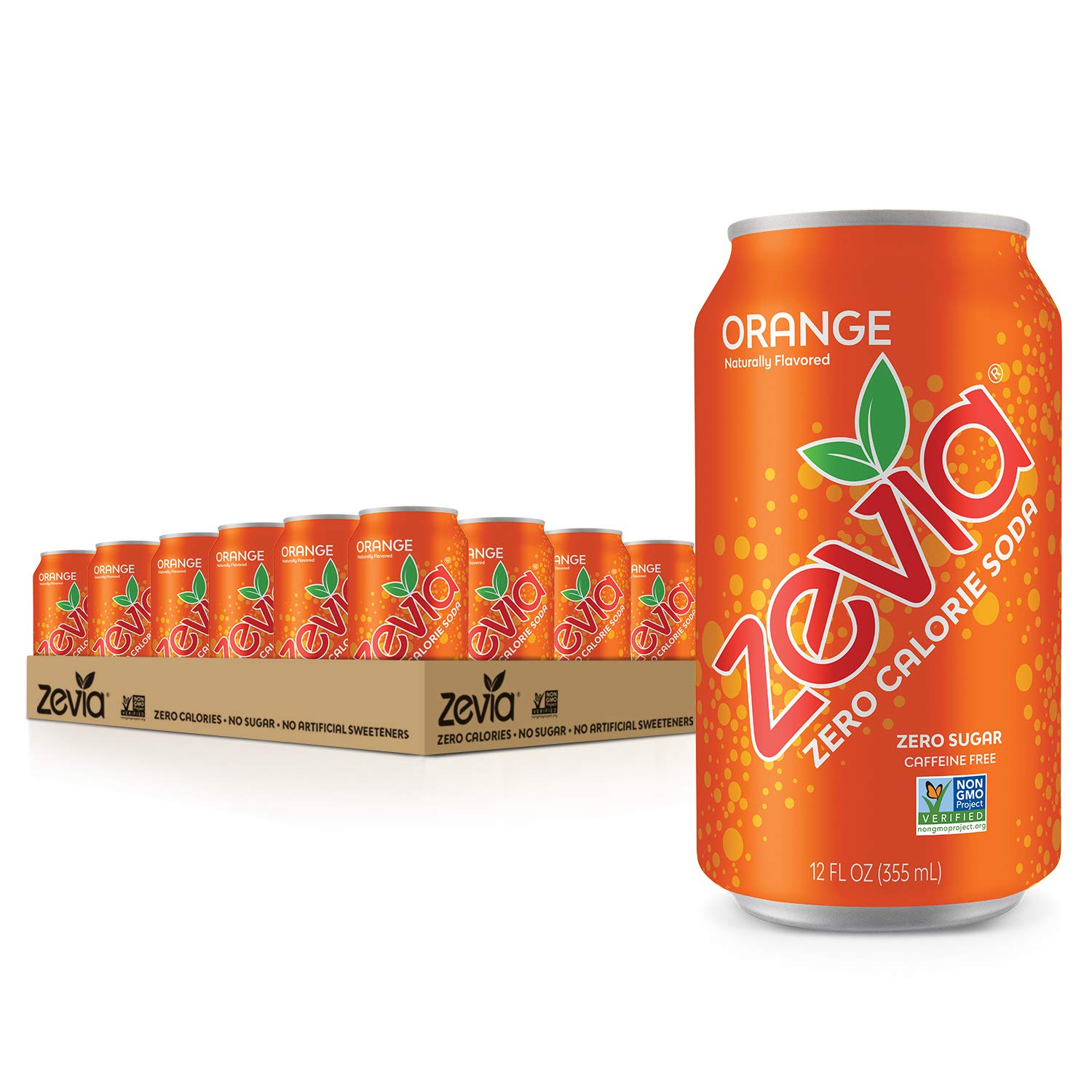 Zevia Zero Calorie Soda. Orange. 12 Ounce Cans (Pack of 24)