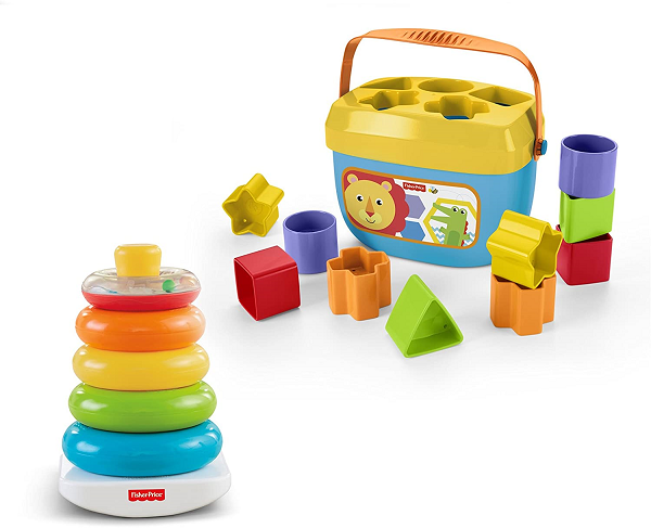 Fisher-Price Rock-a-Stack and Baby-s First Blocks Bundle Toy