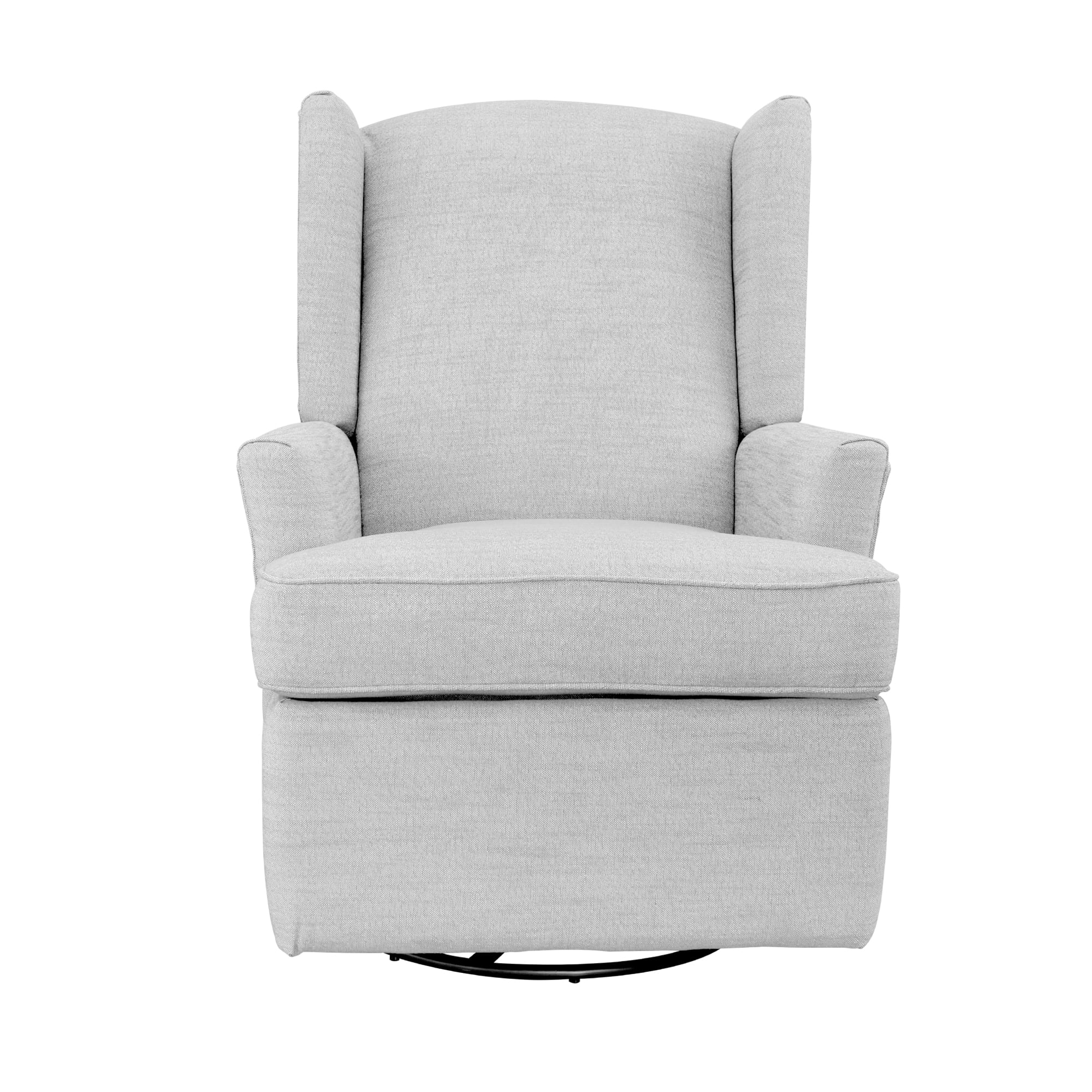 Second Story Home Hemingway Upholstered Wingback Swivel Gliding Recliner- Gray