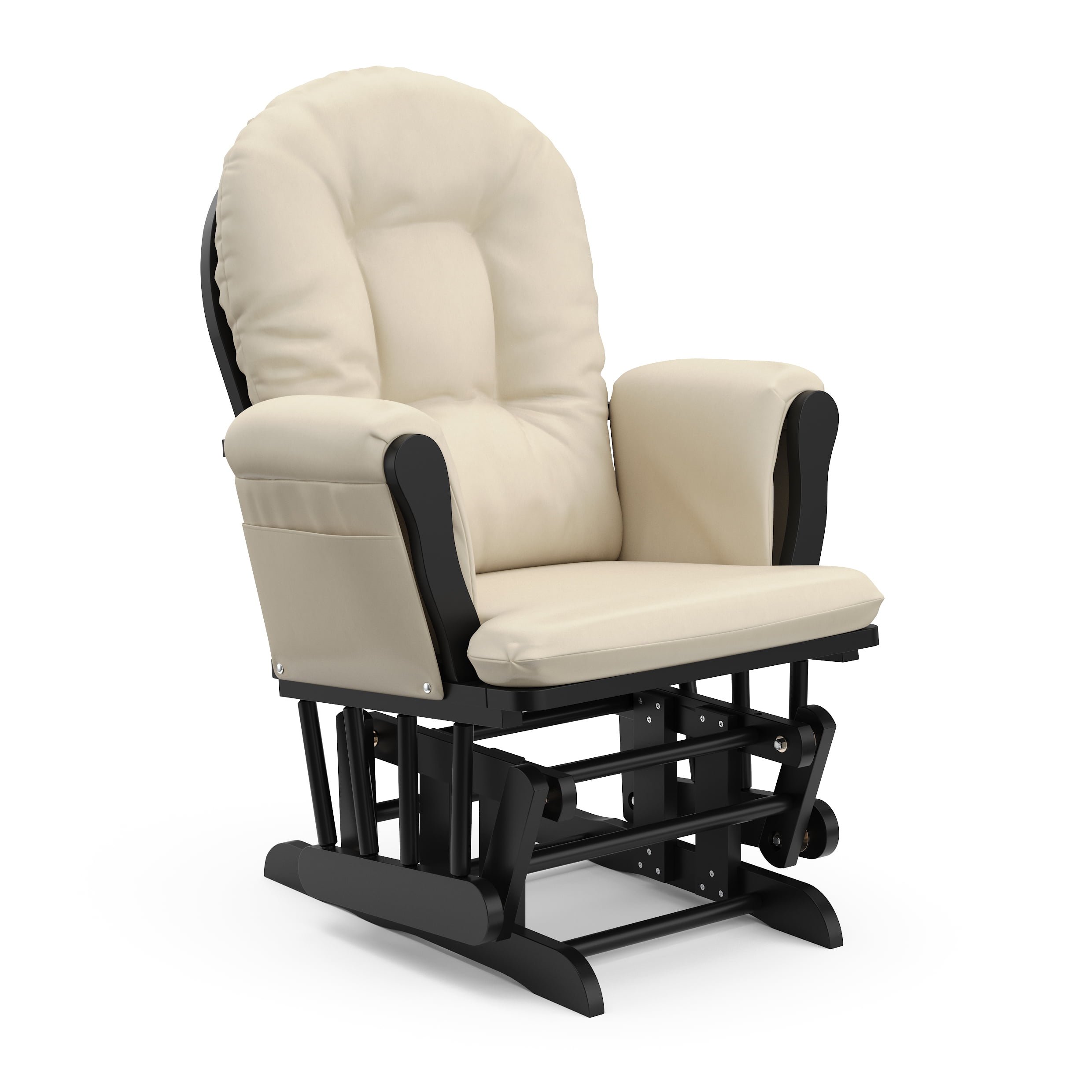 Storkcraft Hoop Nursery Glider and Ottoman. Black with Beige