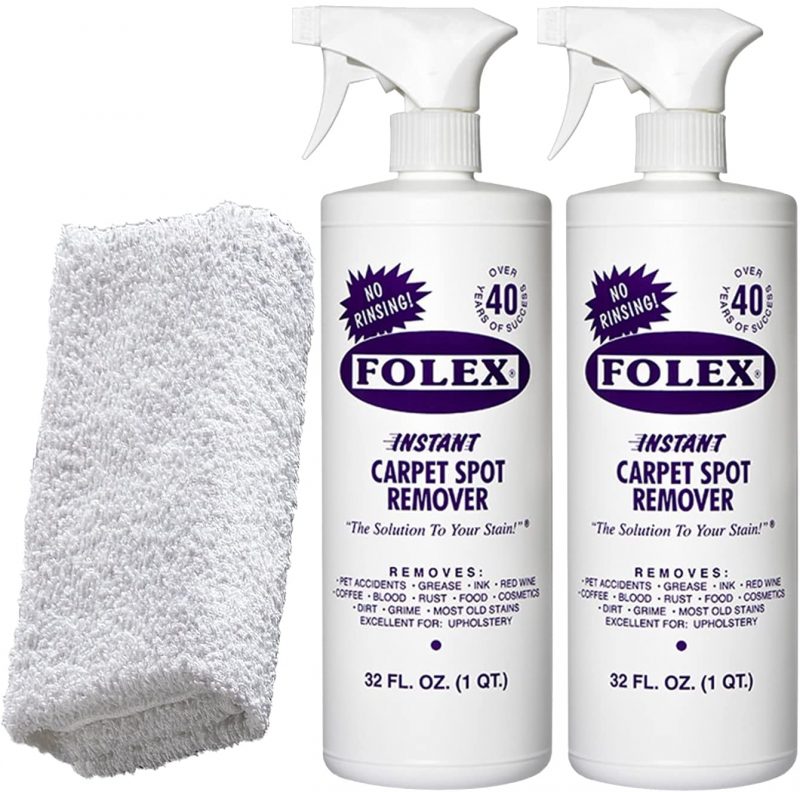 FOLEX Instant Carpet Spot Remover + 1 Daley Mint Cleaning Cloth. 32oz