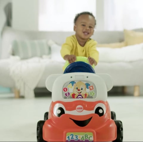 Fisher-Price Laugh & Learn 3-in-1 Smart Car. Interactive Baby Ride-On Toy