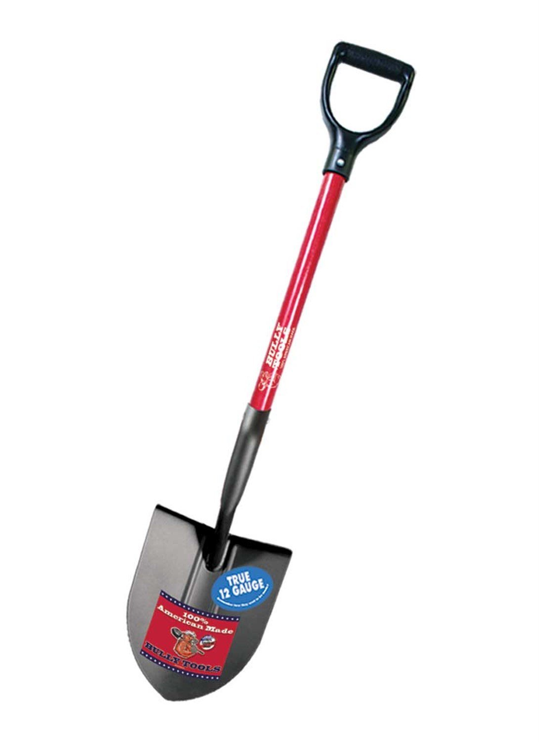 Bully Tools 92515 12-Gauge Round Point Shovel with Fiberglass Long Handle