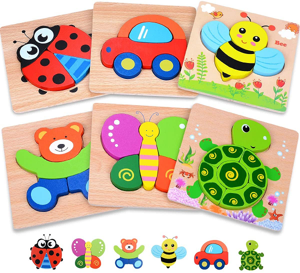 MAGIFIRE Wooden Toddler Puzzles Gifts Toys for 1 2 3 Year Old Boys Girls