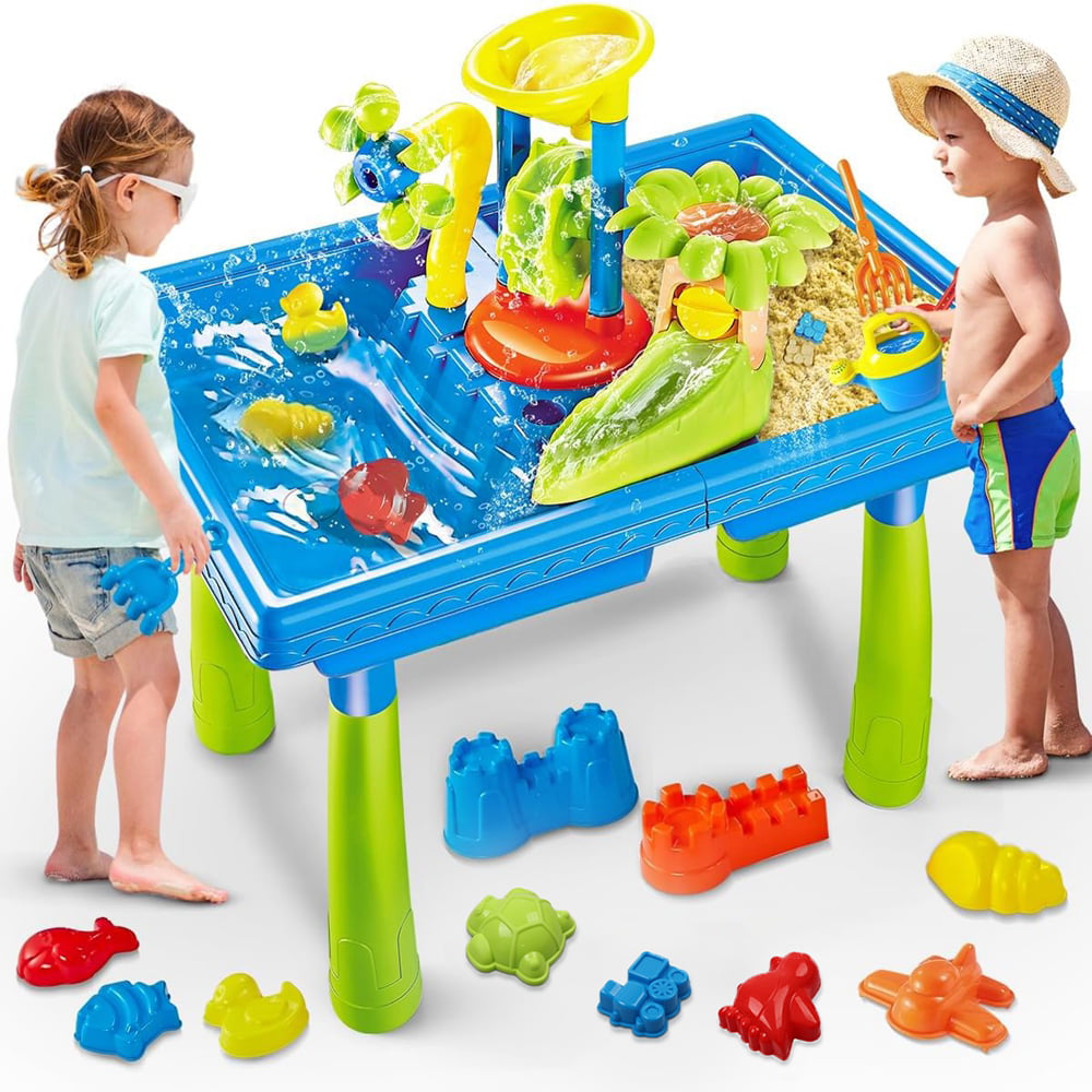 Hot Bee Sand Water Table for Toddlers. Summer Toys Outdoor Sand Play Set for Kids Boy Girls Aged 1 2 3+