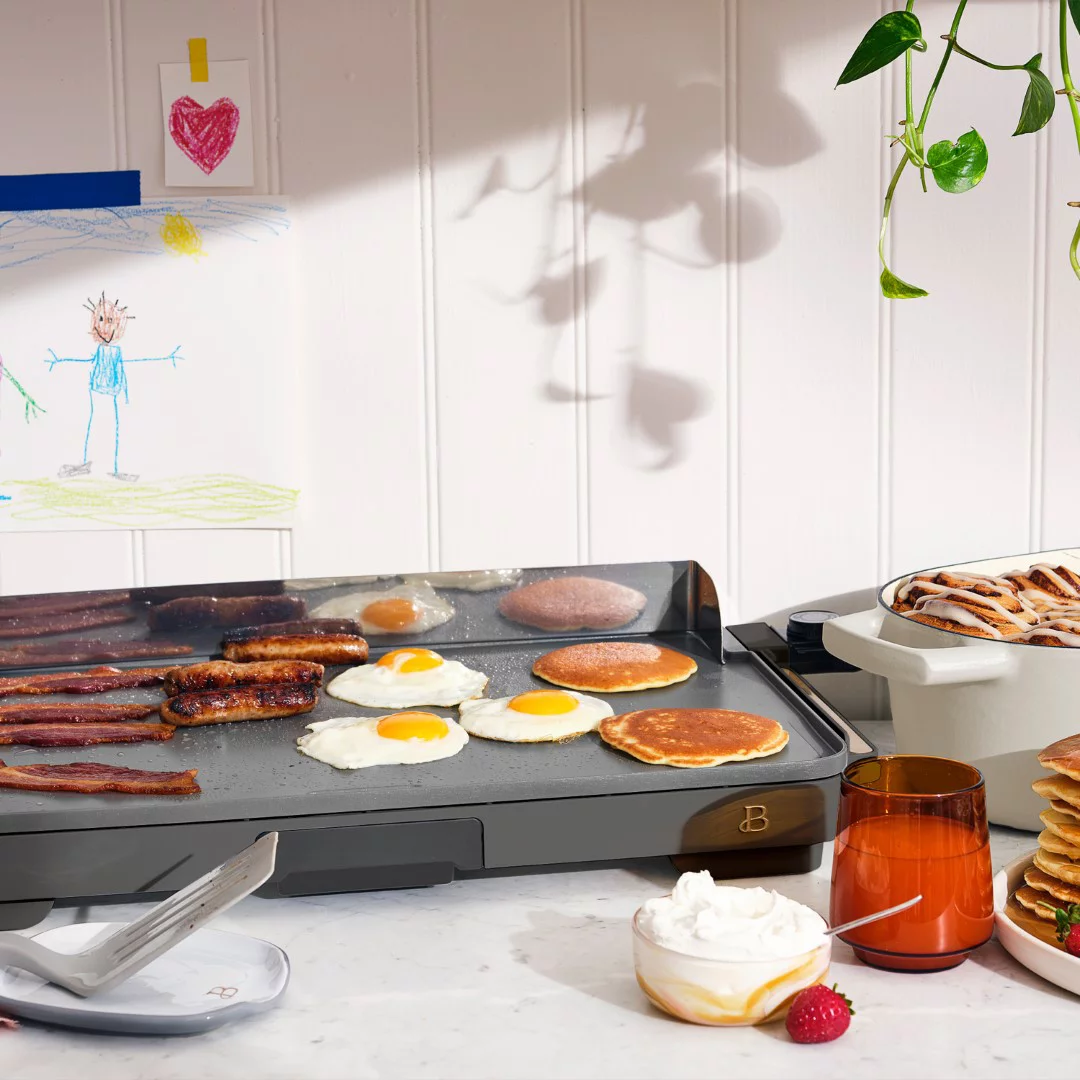 Beautiful Extra Large Griddle. Oyster Grey by Drew Barrymore 12″ x 22″