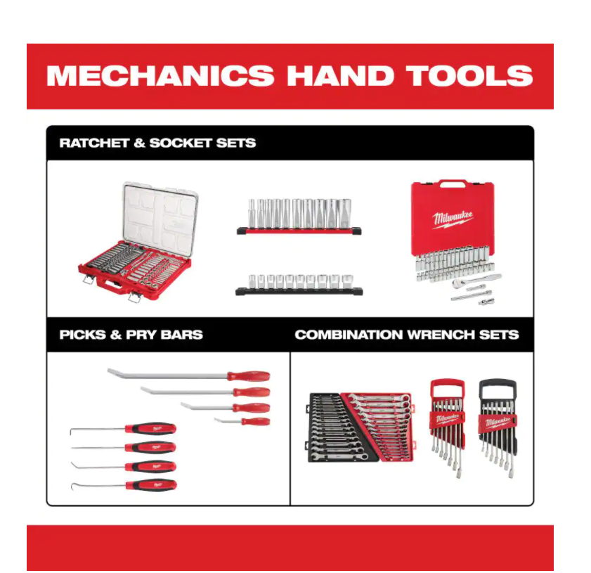 Milwaukee 48-22-9415-48-22-9515 Combination SAE and Metric Wrench Mechanics Tool Set (30-Piece)