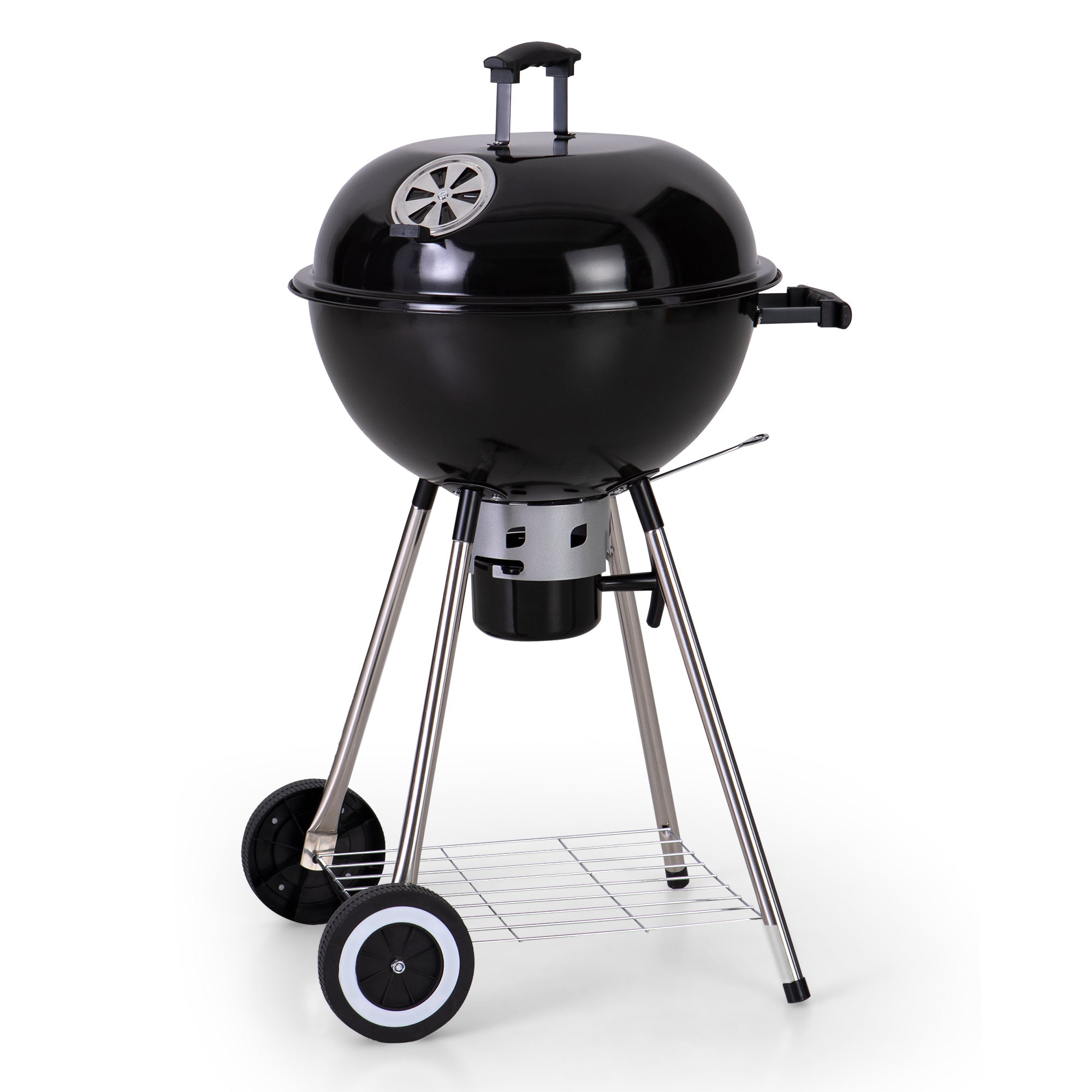 Sophia & William Portable 18″ Kettle Charcoal BBQ Grill with Ash Catcher and Wheels