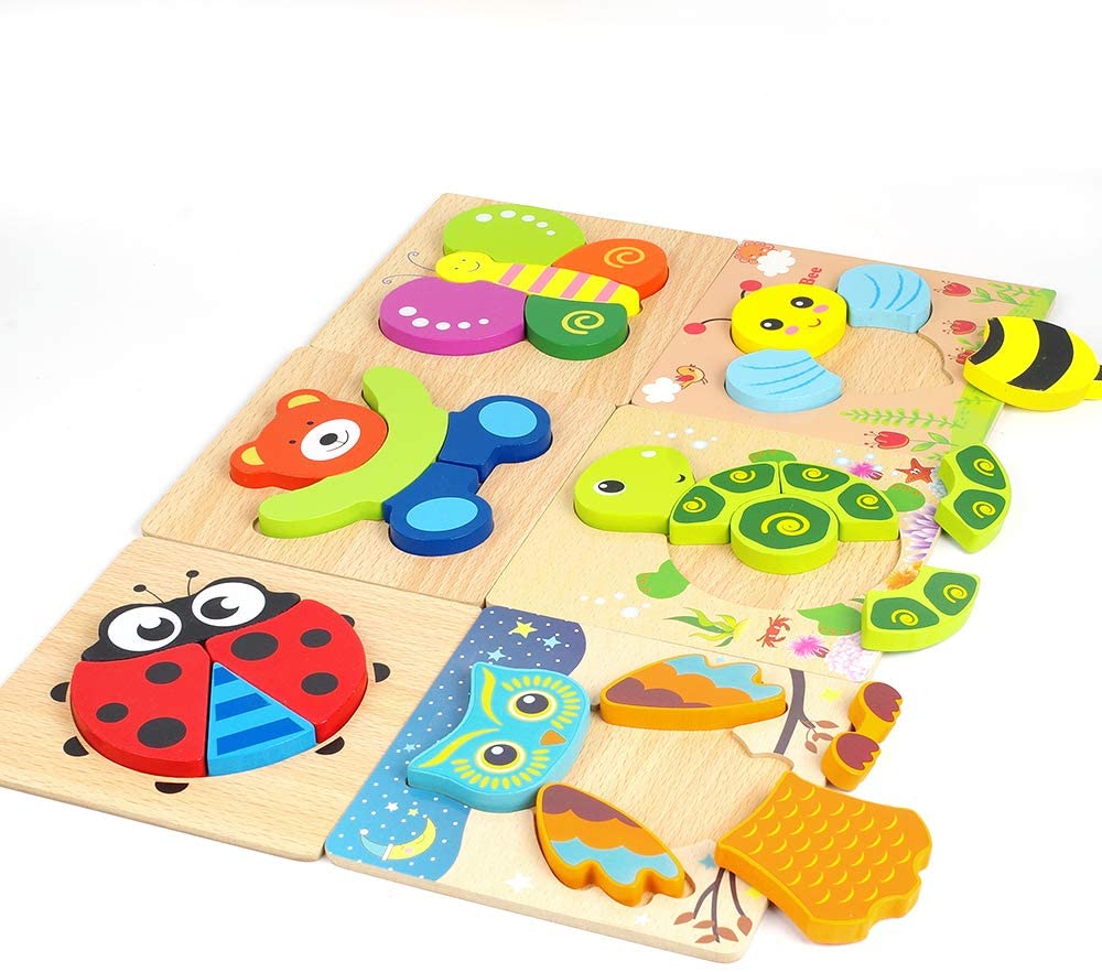 Toddler Puzzle. Wooden Jigsaw Animal Puzzles for 1 2 3 Year Old Girl Boy Toddler