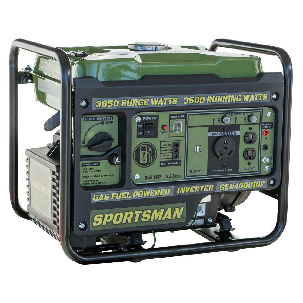 Sportsman 806632 3.850-Watt/3.500-Watt Recoil Start Open Frame Gasoline Powered Portable Inverter Generator with Parallel Connection