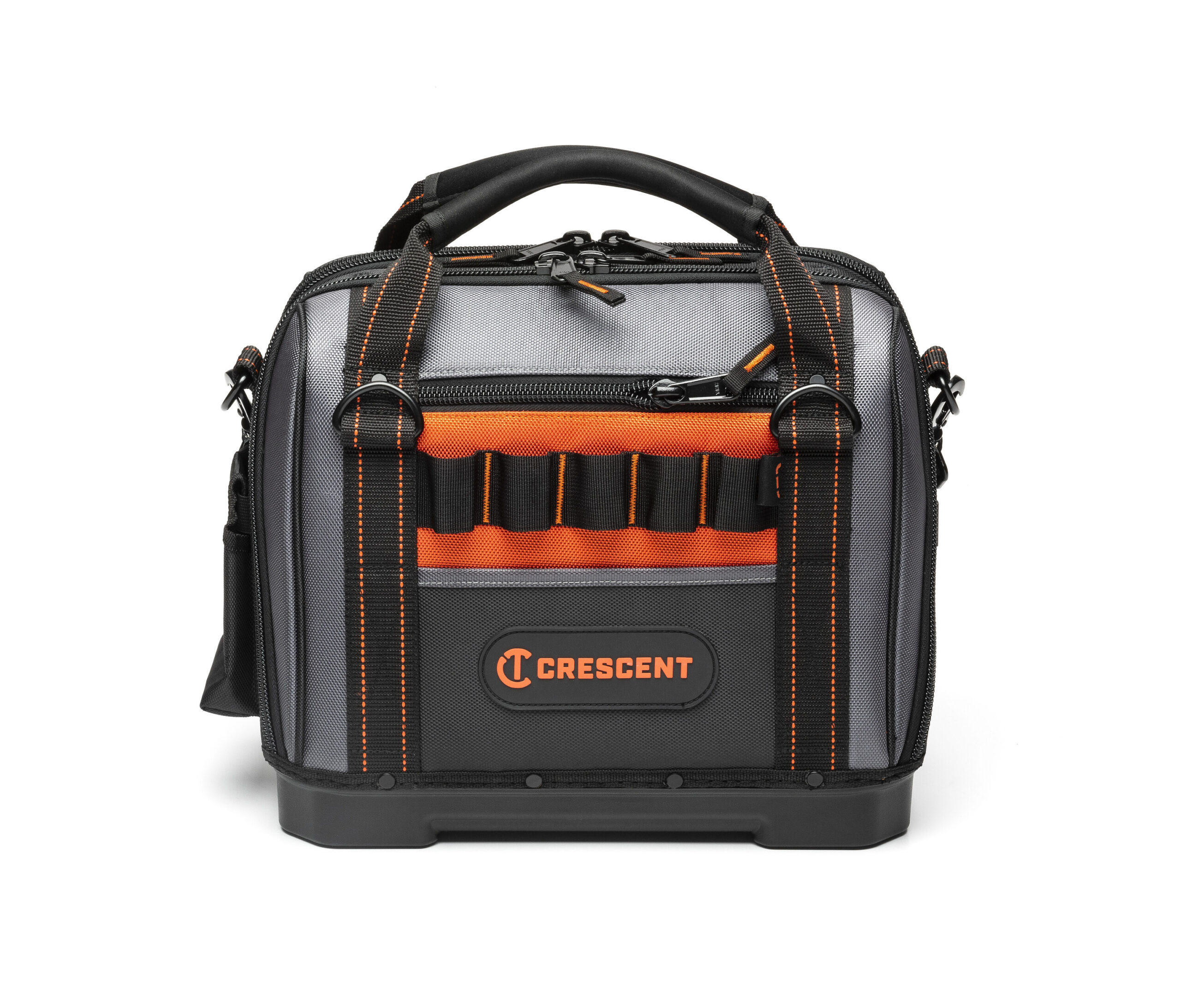 Crescent Rawhide. Black and Gray Polyester 14-in Zippered Tool Bag