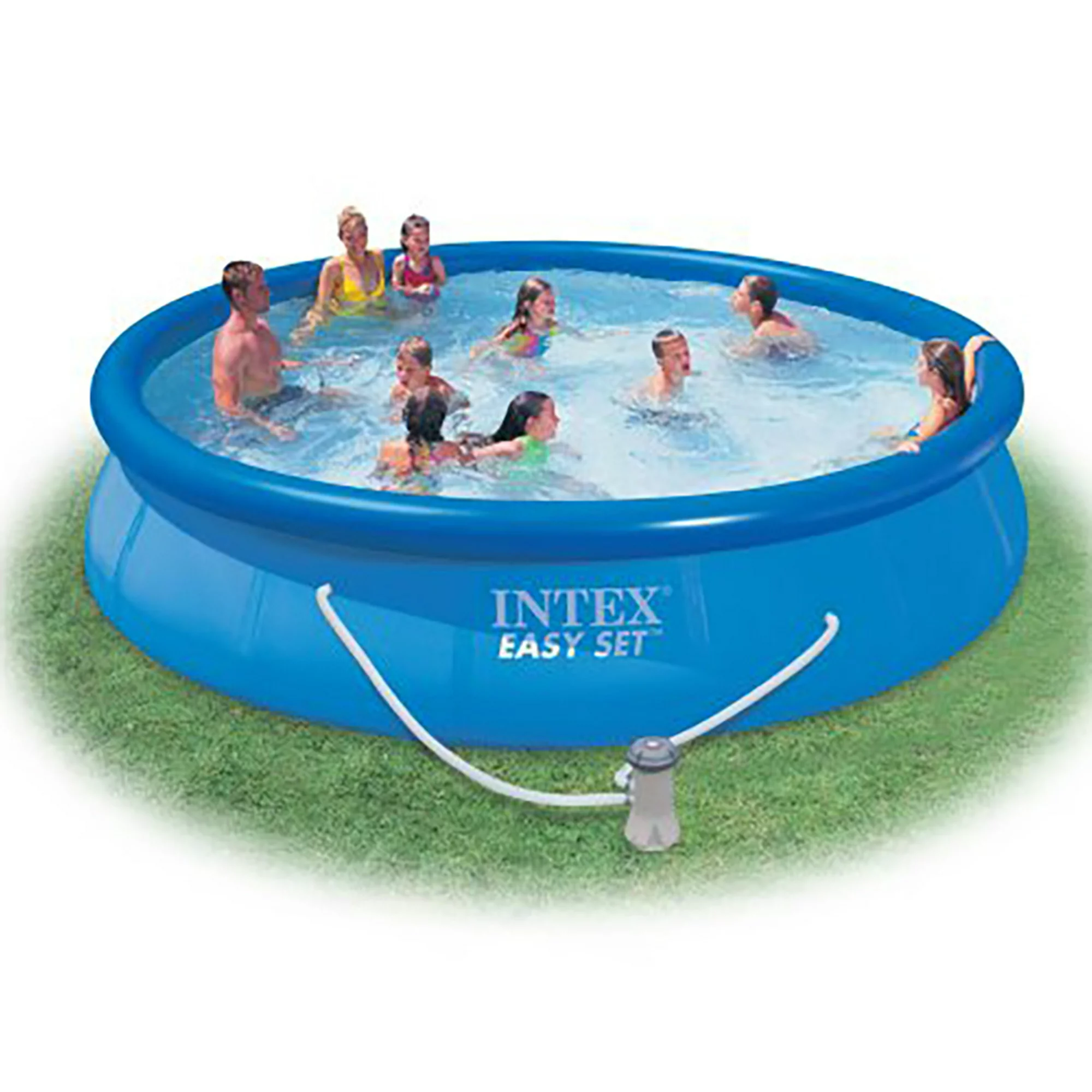 Intex Easy Set 15ft x 33in Inflatable Kid Family Swimming Pool with Filter Pump