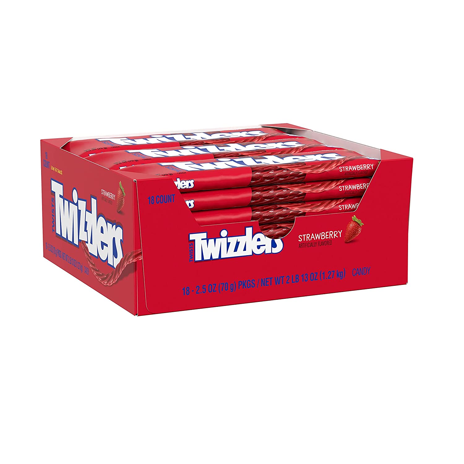 TWIZZLERS Twists Strawberry Flavored Chewy Candy. 2.5 oz Bags (18 Count)