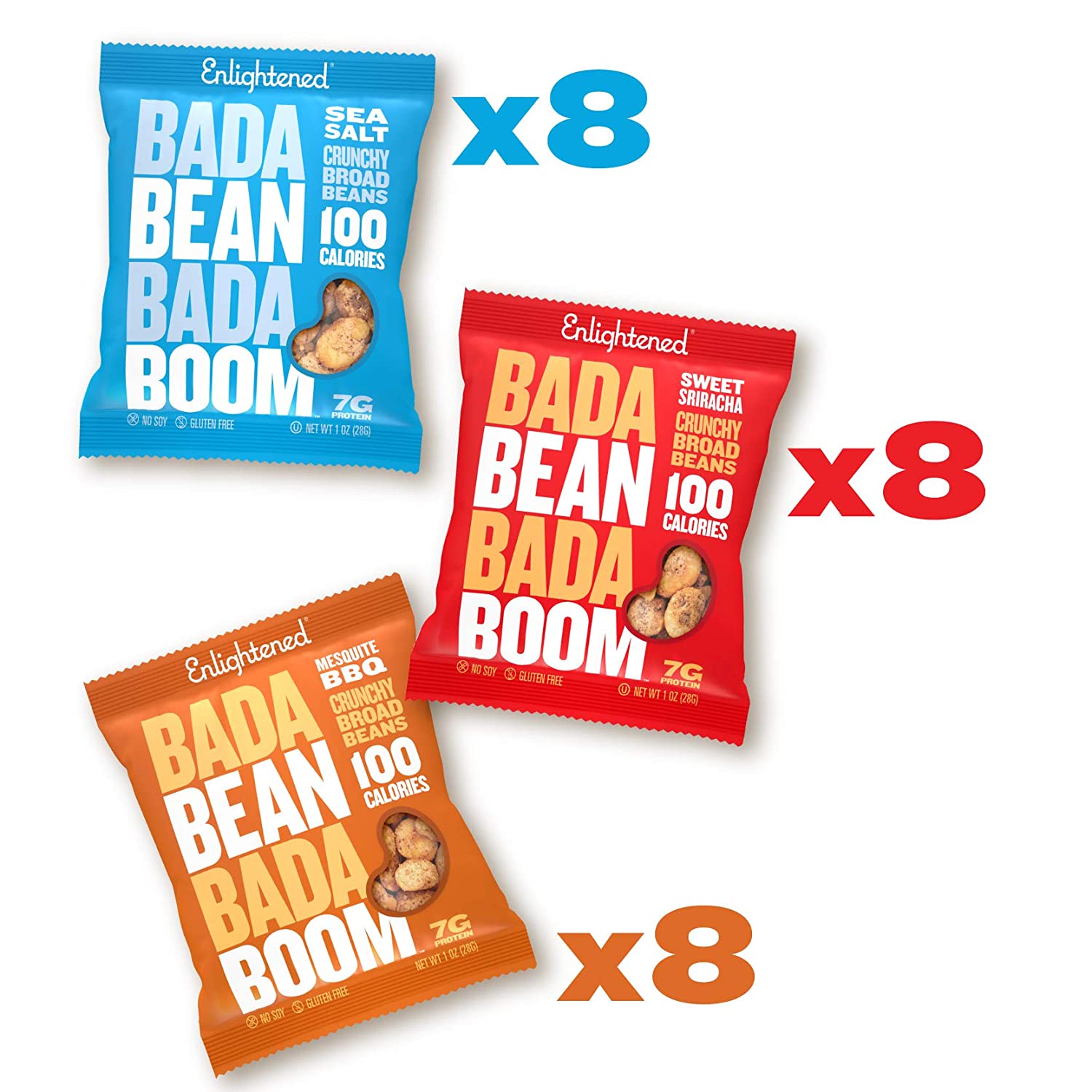 Bada Bean Bada Boom Plant-Based Protein. Bean Snacks. Variety Pack. 1 Ounce (24 Count)