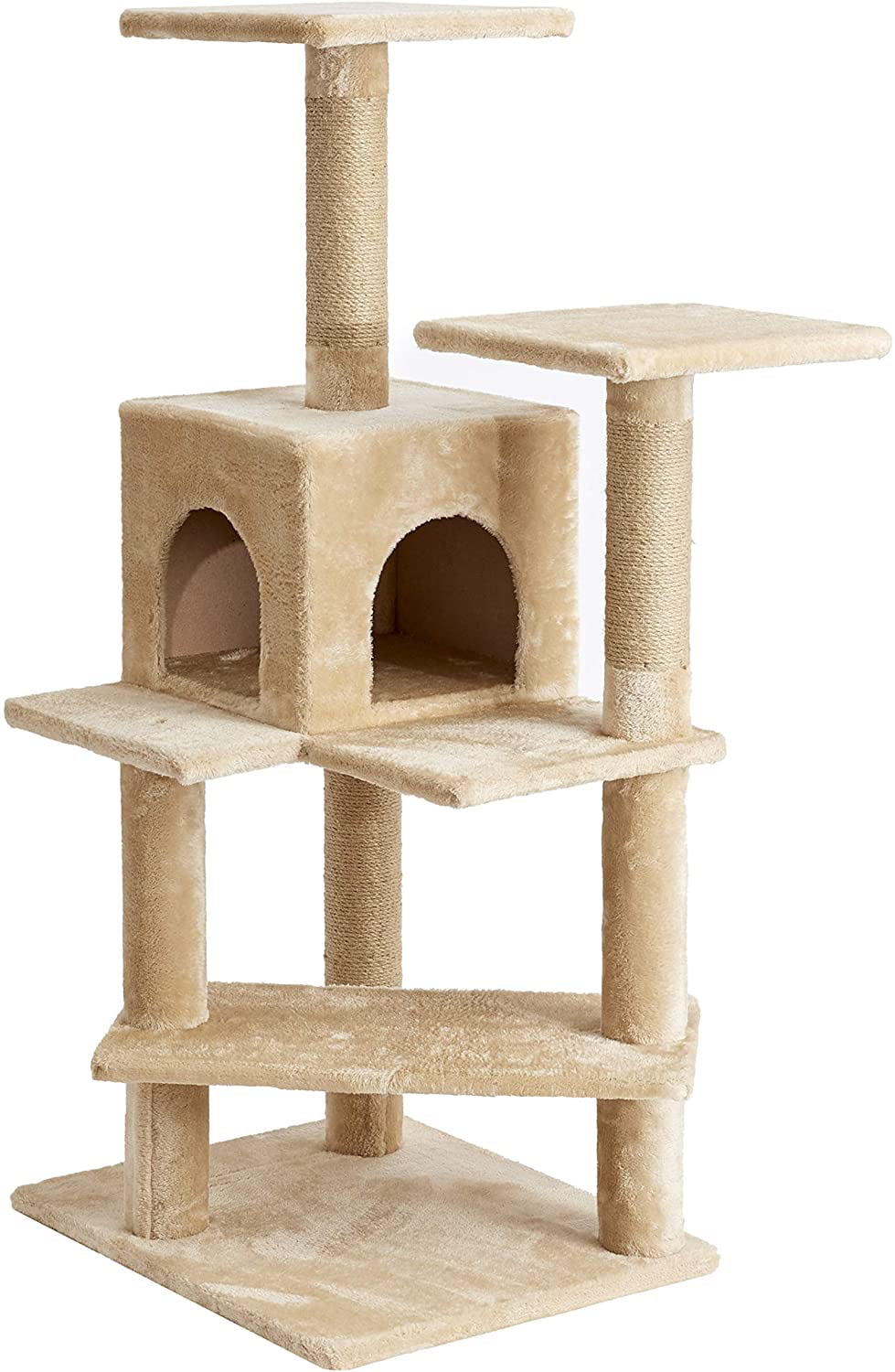 Two by Two Evergreen 50.8-inch Cat Tree. Tower. Condo. Scratching Post & Playground. Beige