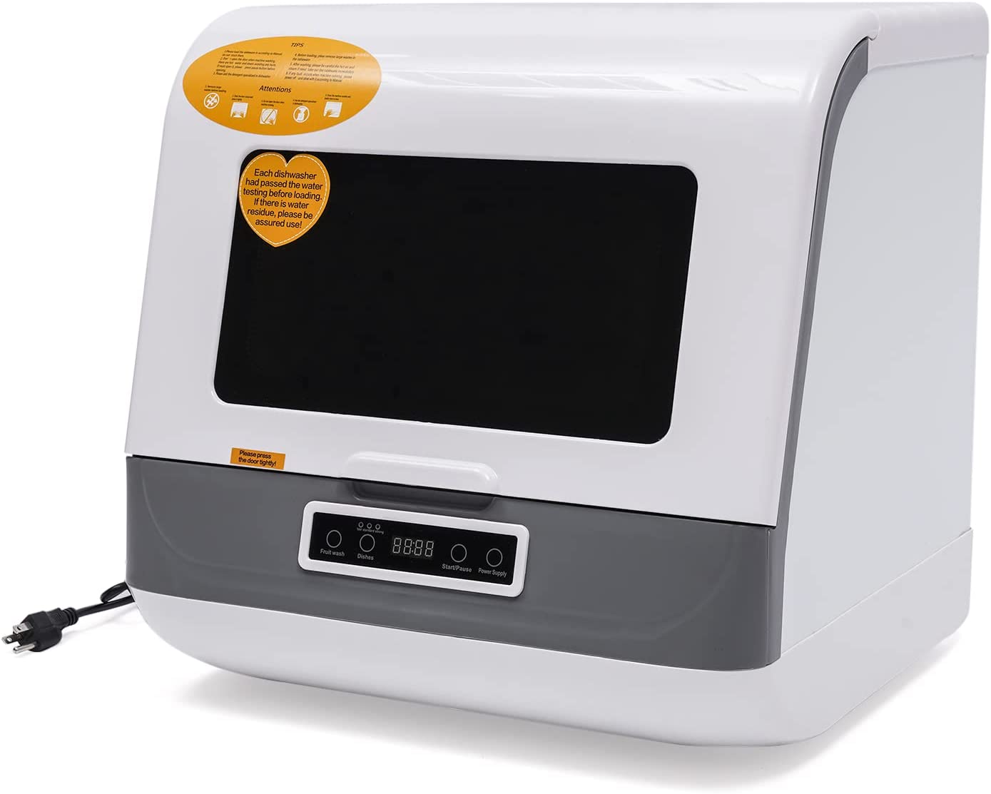 Miumaeov Compact Countertop Dishwasher with Washing 4 Programs. Air-dry Dishes. Portable 5L Countertop Dishwasher. Deep Cleaning for Aparments. Dorms and RVs (White)