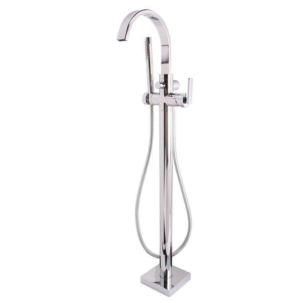 Speakman  Lura Single-Handle Freestanding Tube Faucet with Hand Shower in Polished Chrome