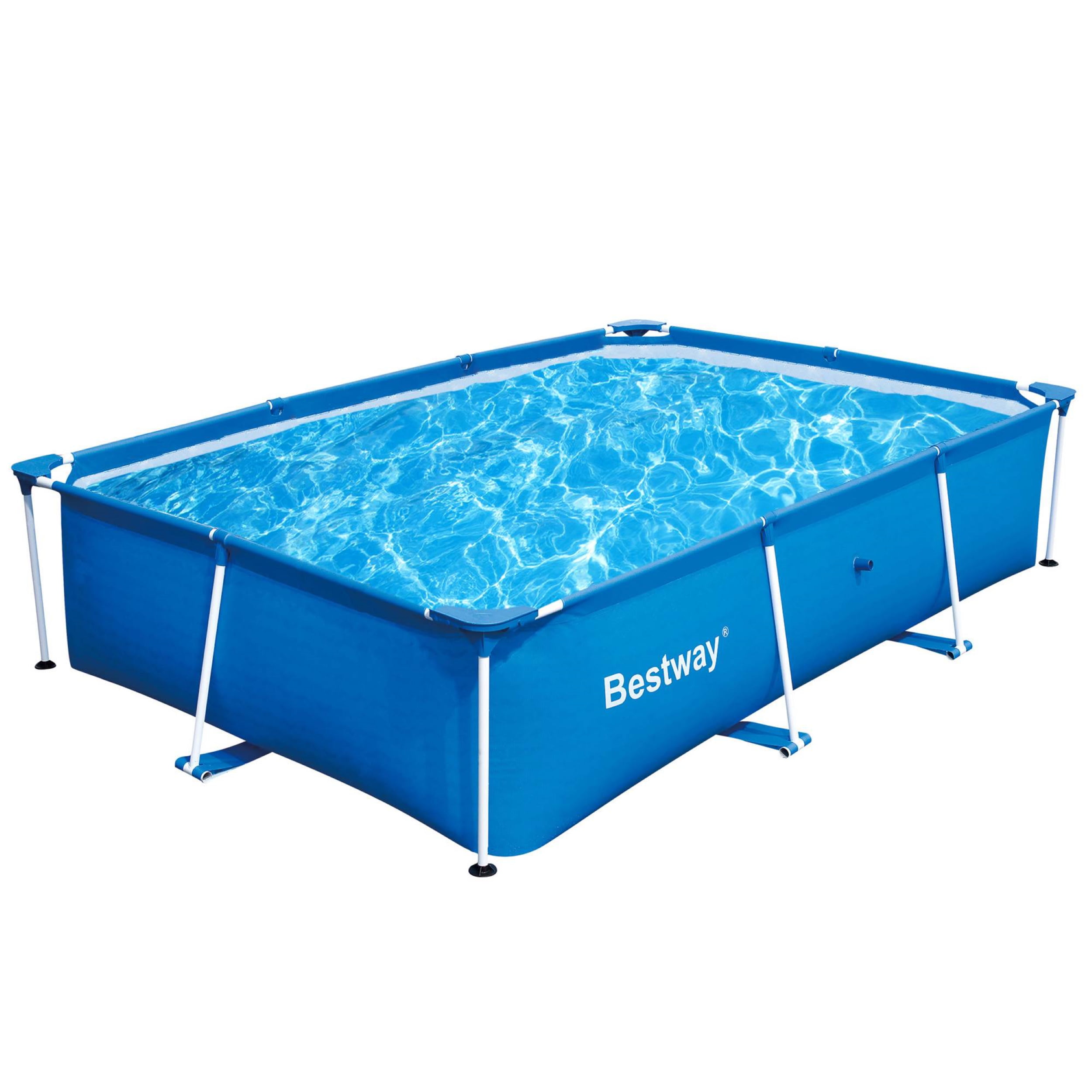 Bestway 9.8′ x 6.7′ x 26″ Easy to Set Up Deluxe Splash Kids Ground Rectangle Swimming Pool (Pool Only)