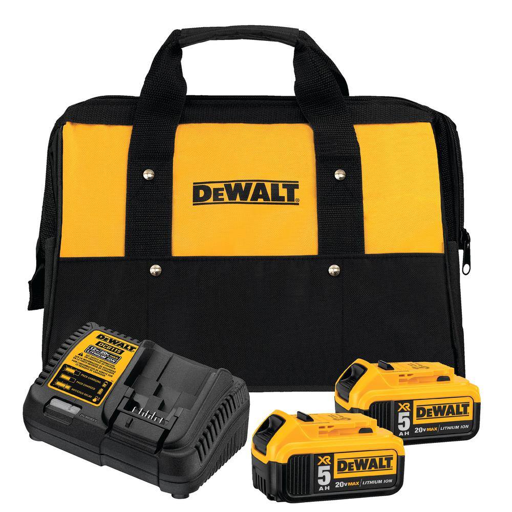 DEWALT DCB2052CKW367 20V MAX XR Cordless Brushless Compact Reciprocating Saw. (2) 20V MAX XR Premium Lithium-Ion 5.0Ah Batteries. and Charger