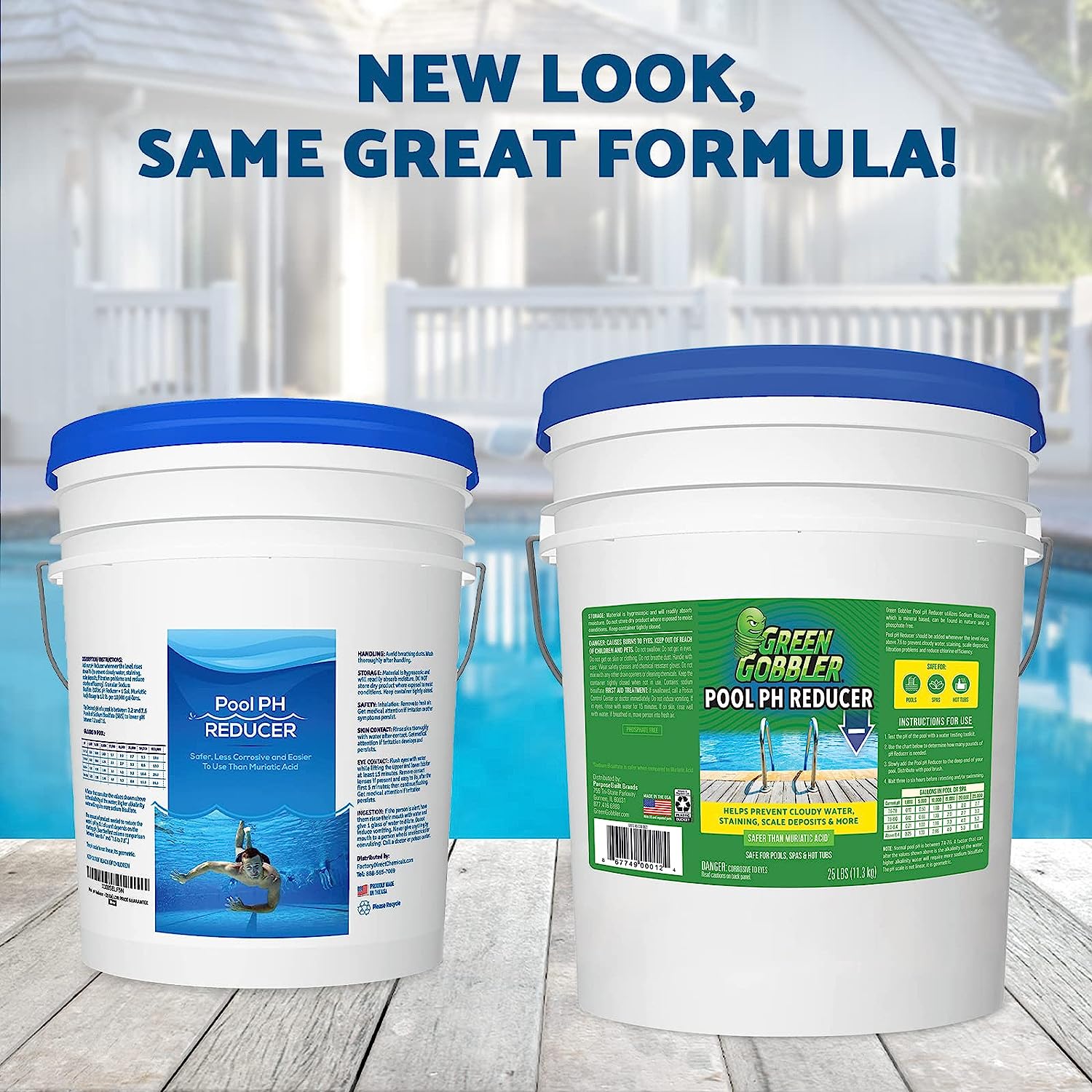 Green Gobbler pH Down | Pool & Hot Tub Spa pH Reducer | pH decreaser | Sodium Bisulfate | 25 lb Pail