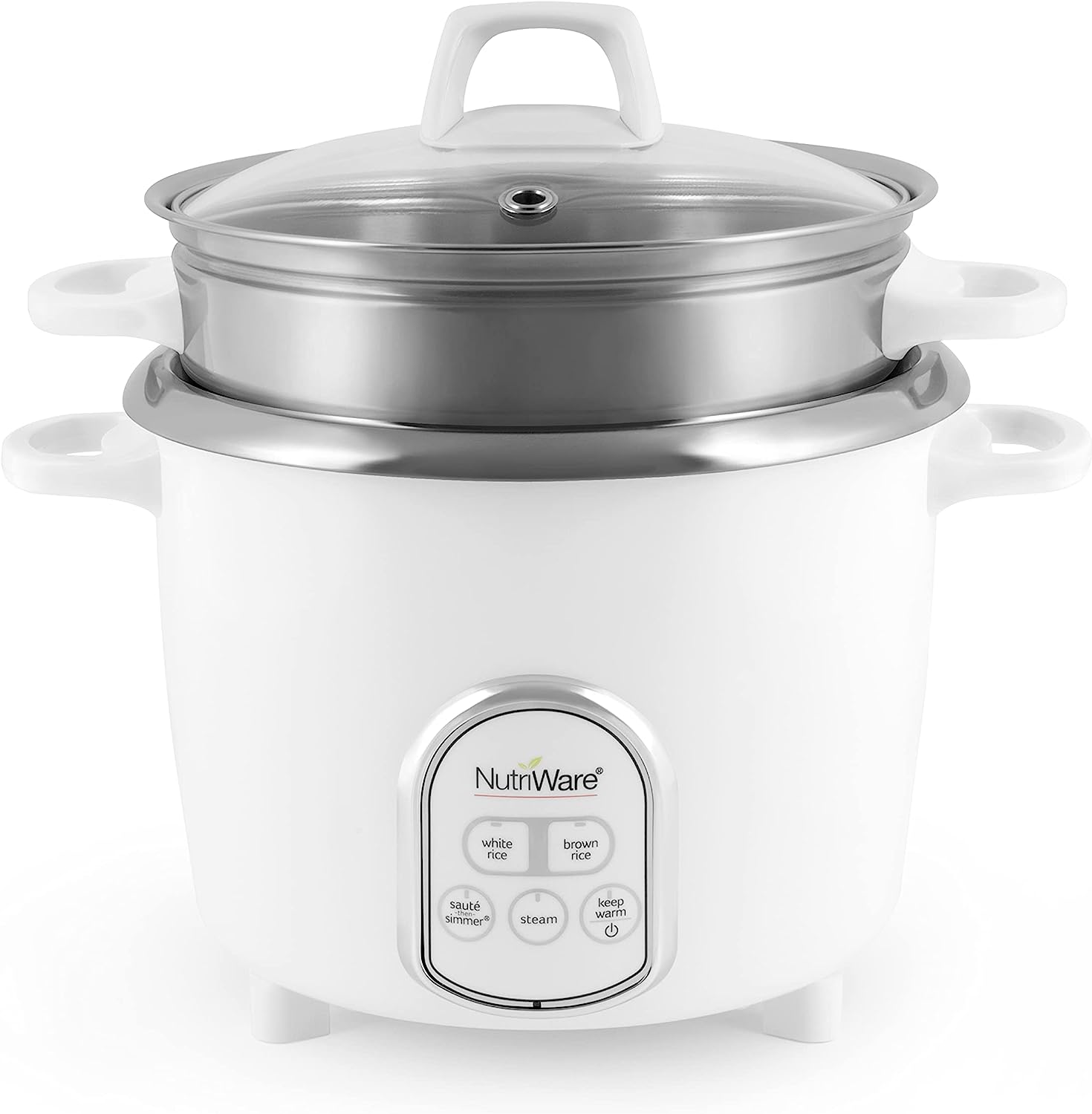 Aroma Housewares NutriWare 14-Cup (Cooked) Digital Rice Cooker and Food Steamer. White