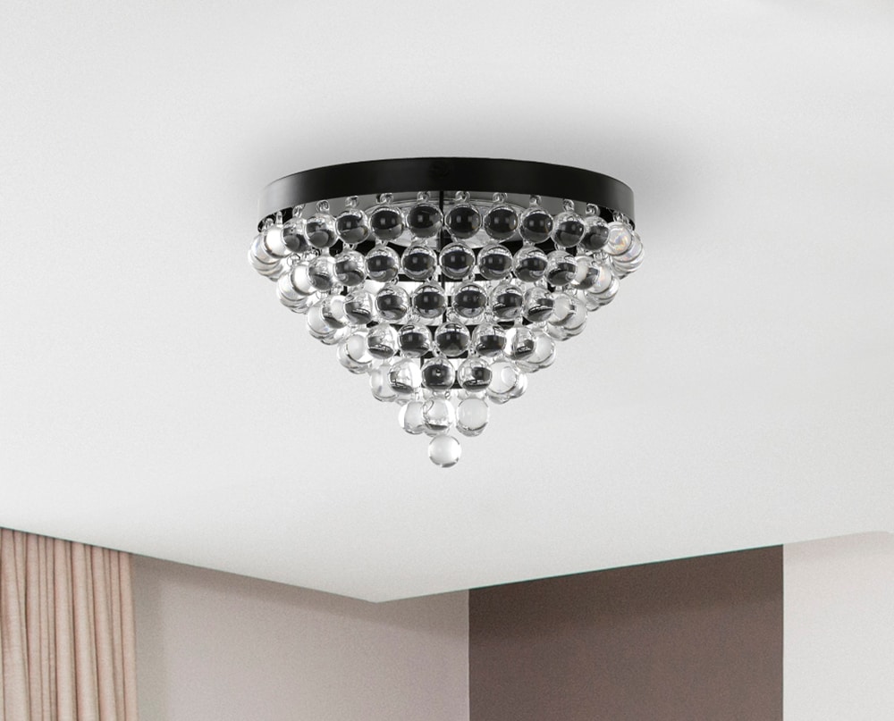 allen + roth Roselyn 1-Light 12-in Bronze LED Flush Mount Light