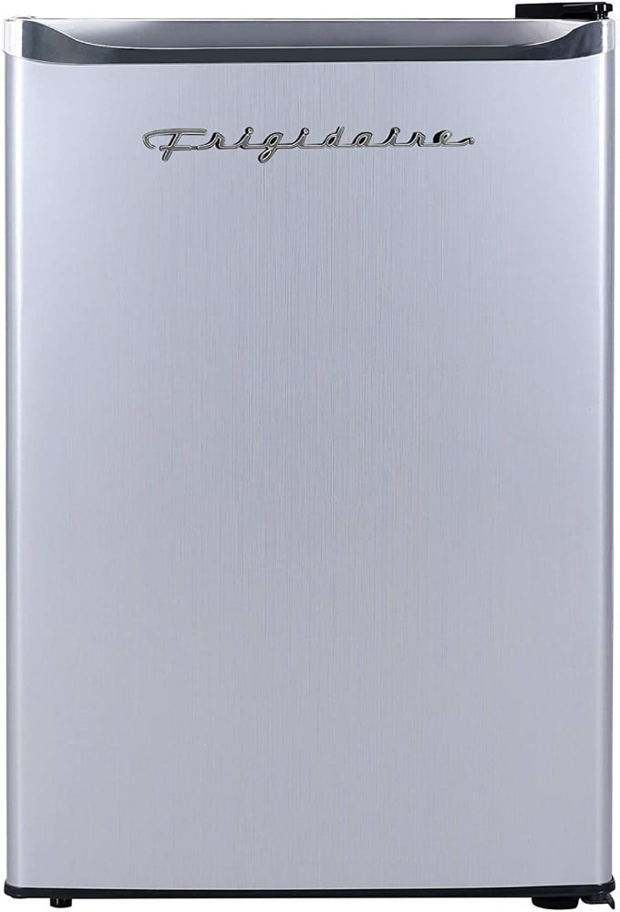 Frigidaire EFR285B 2.5-Cu. ft. 65-Watt Compact Retro Platinum Stainless Steel Refrigerator. Silver