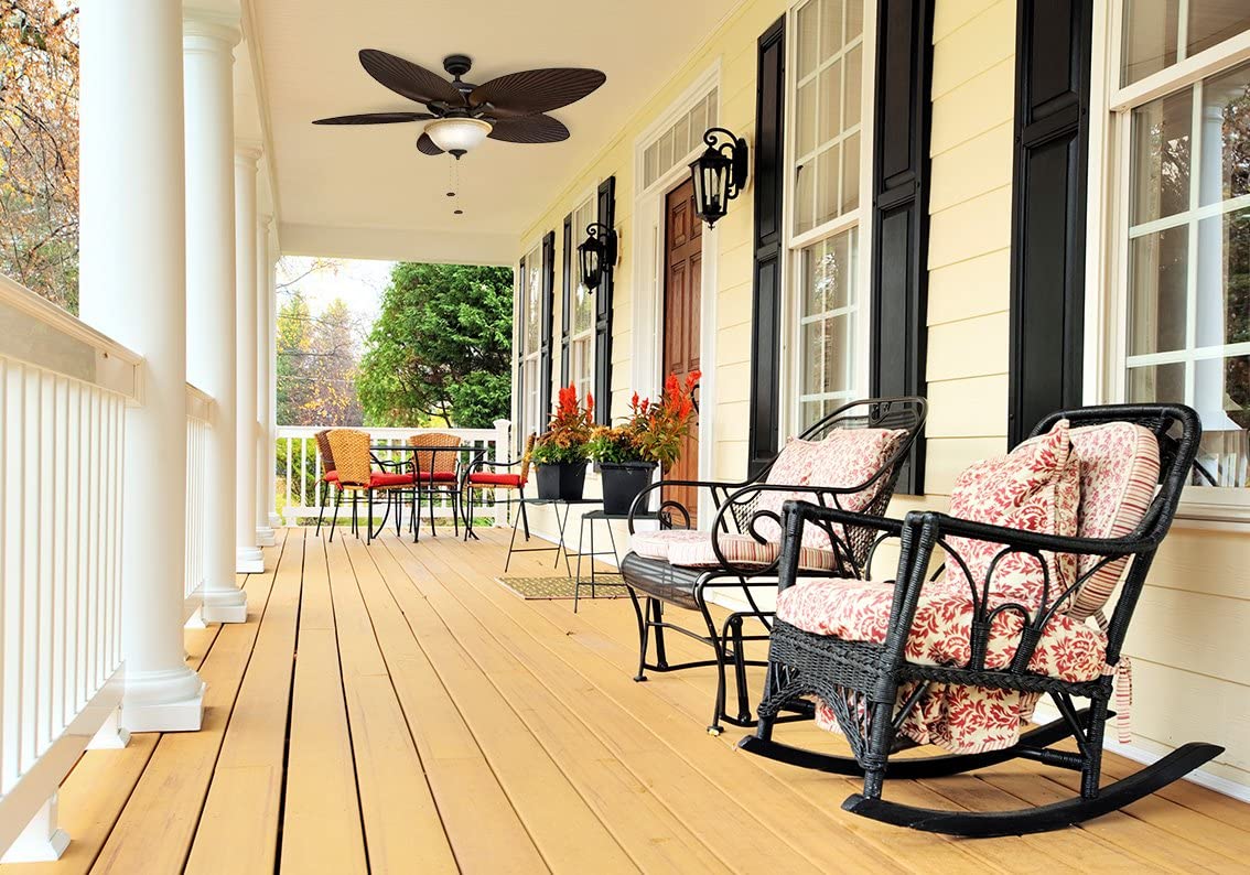 Honeywell  Palm Island 52-in Bronze LED Indoor/Outdoor Ceiling Fan with Light (5-Blade)