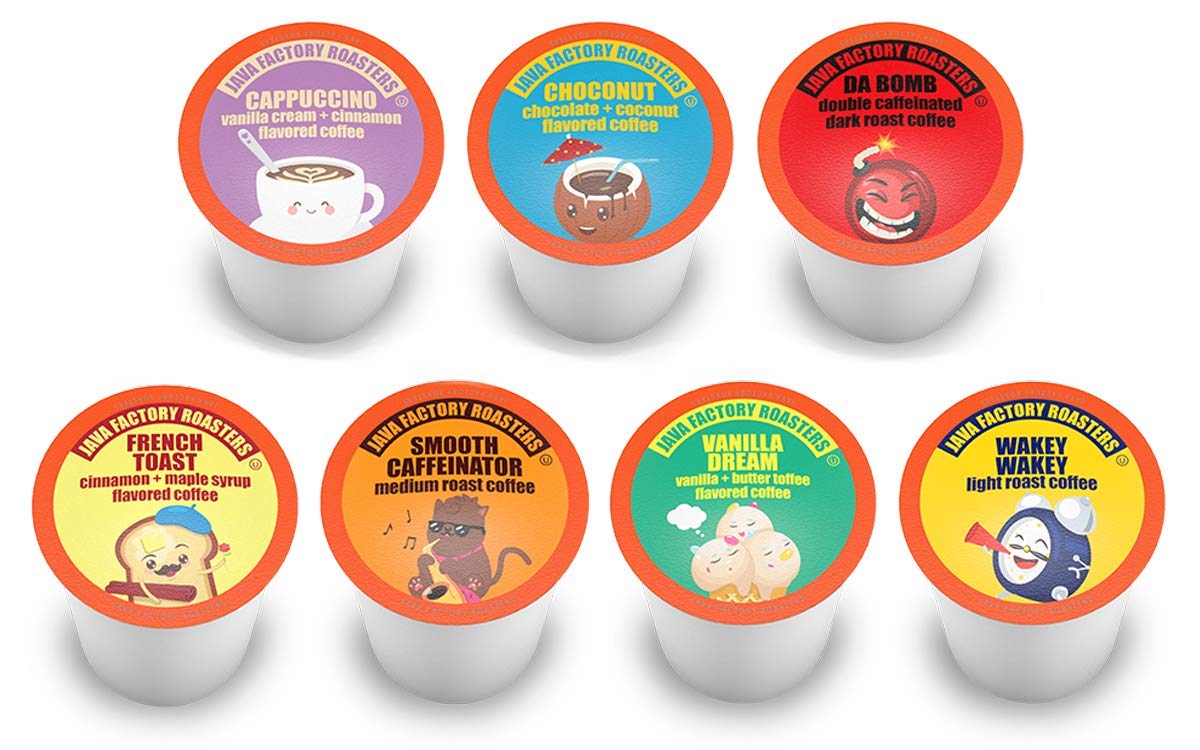 Java Factory Coffee Pods Compatible with K Cup Brewers Including 2.0. Assorted Variety Pack. 80 Count