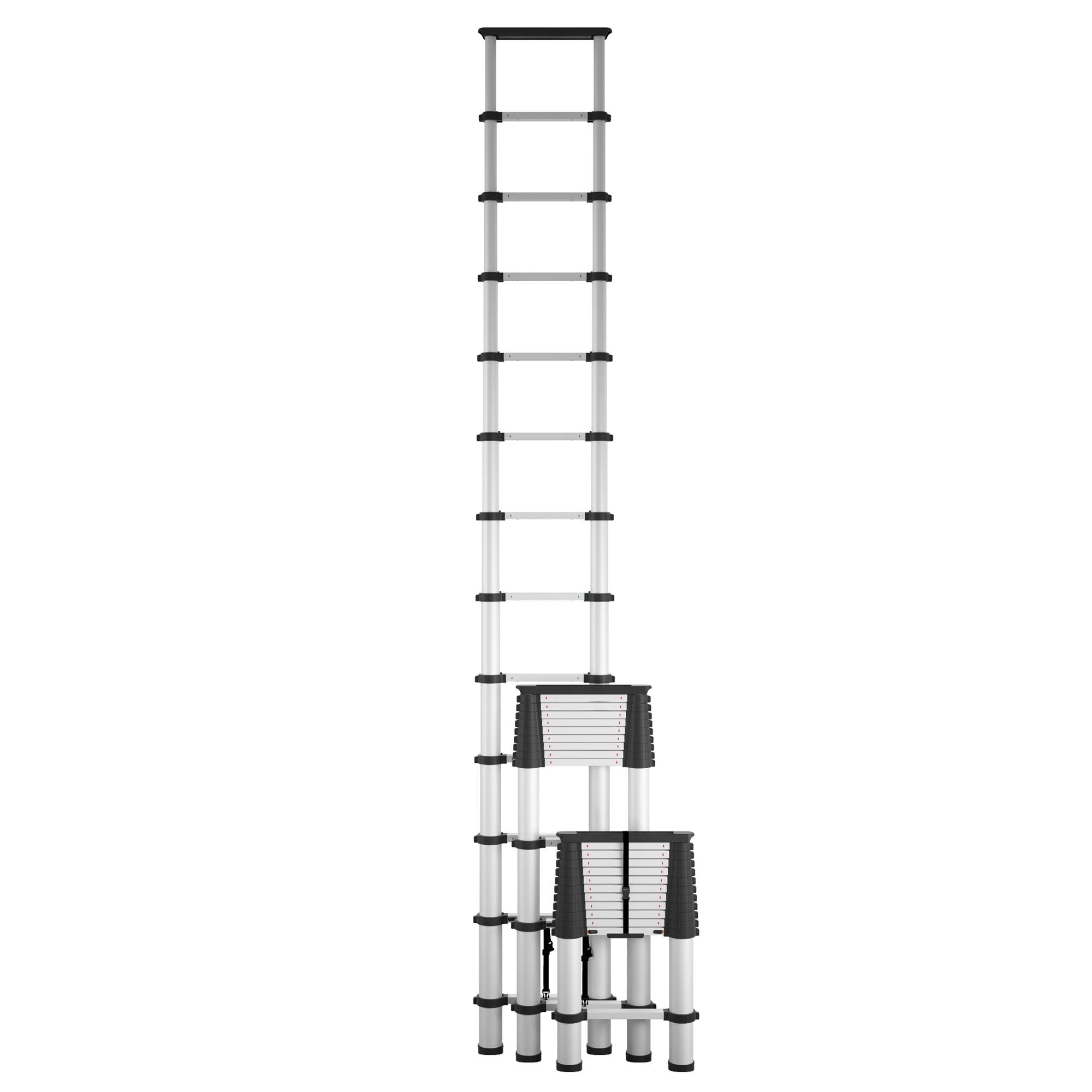 Cosco SmartClose Aluminum 12.65-ft Type 1A- 300-lb Capacity Telescoping Extension Ladder