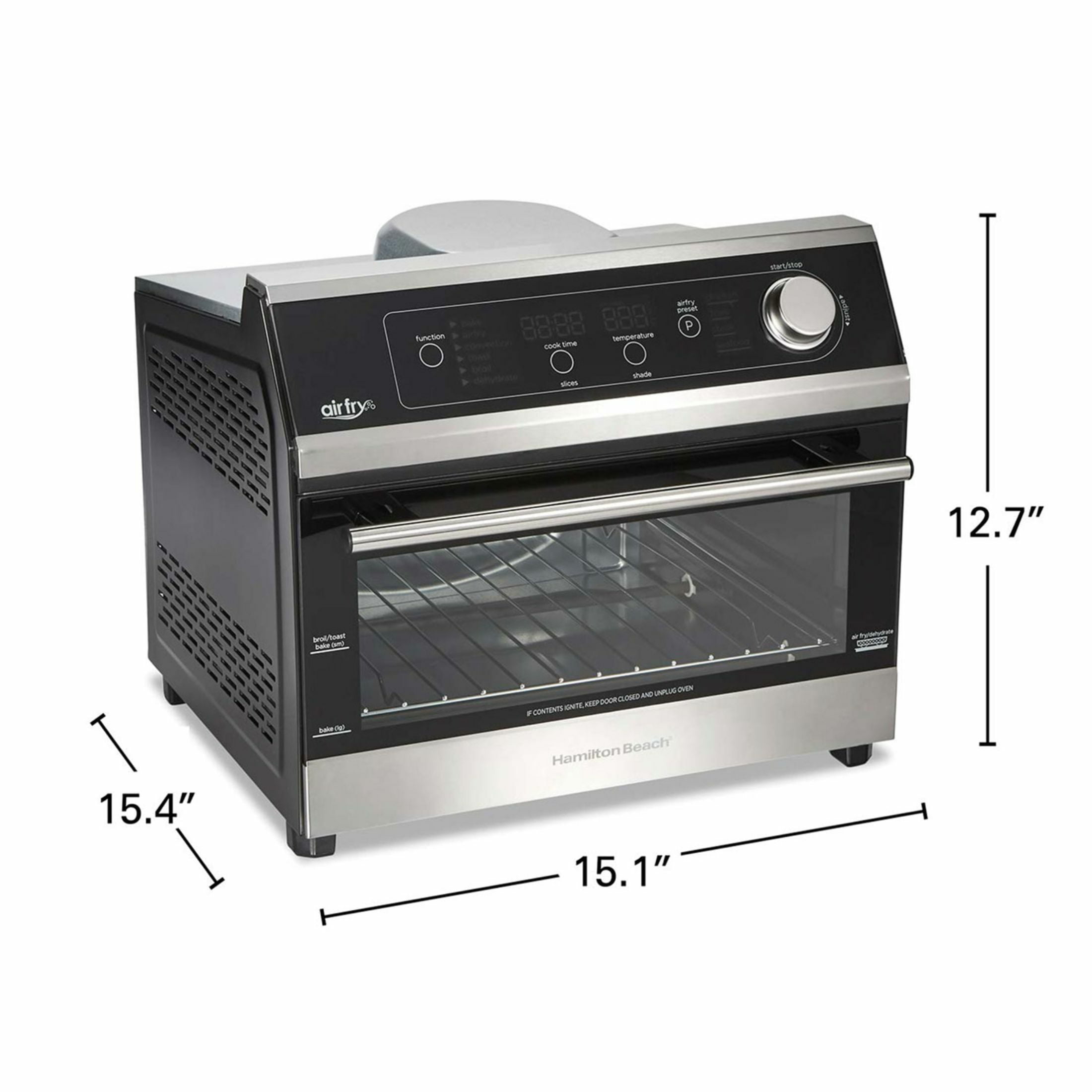 Hamilton Beach Digital Air Fryer Toaster Oven 6 Slice Capacity - Black. Stainless Steel