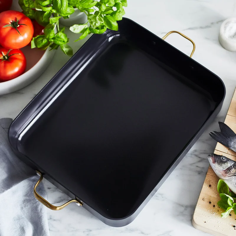 GreenPan CC003797-001 Reserve Healthy Ceramic Nonstick Roasting Pan. 13″ x 16″. Black