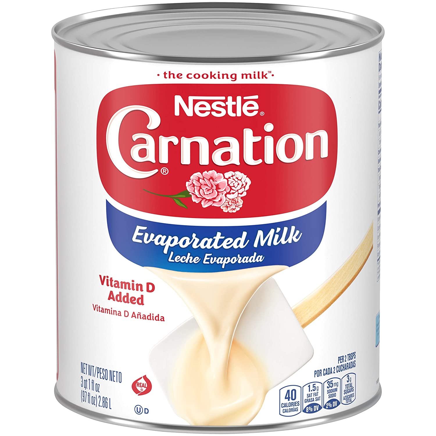 Carnation Evaporated Milk. Unsweetened Condensed Milk. 97 Fl Oz (2.86 L)