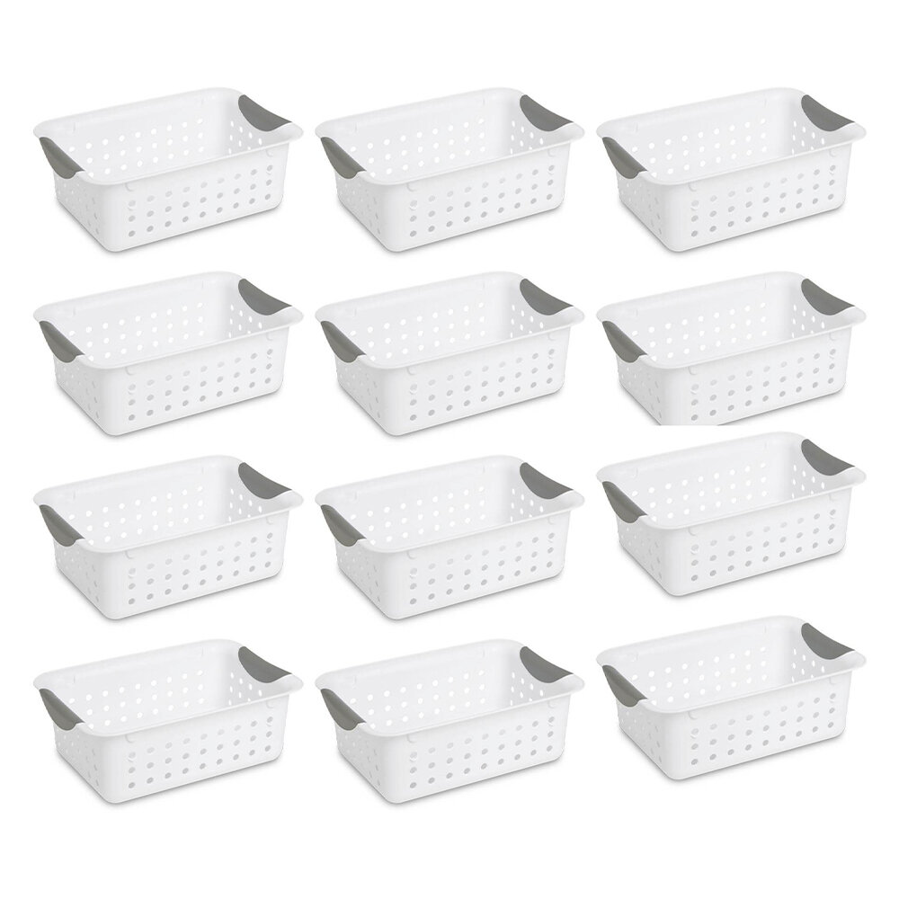 Ultra Plastic Storage Bin Organizer Plastic Basket Set (Set of 12)