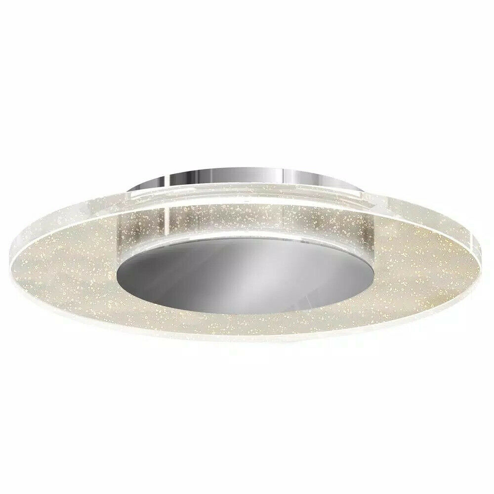 Artika Essence Disk 13 in. Chrome Modern LED Flush Mount Ceiling Light for Kitchen Dining Room