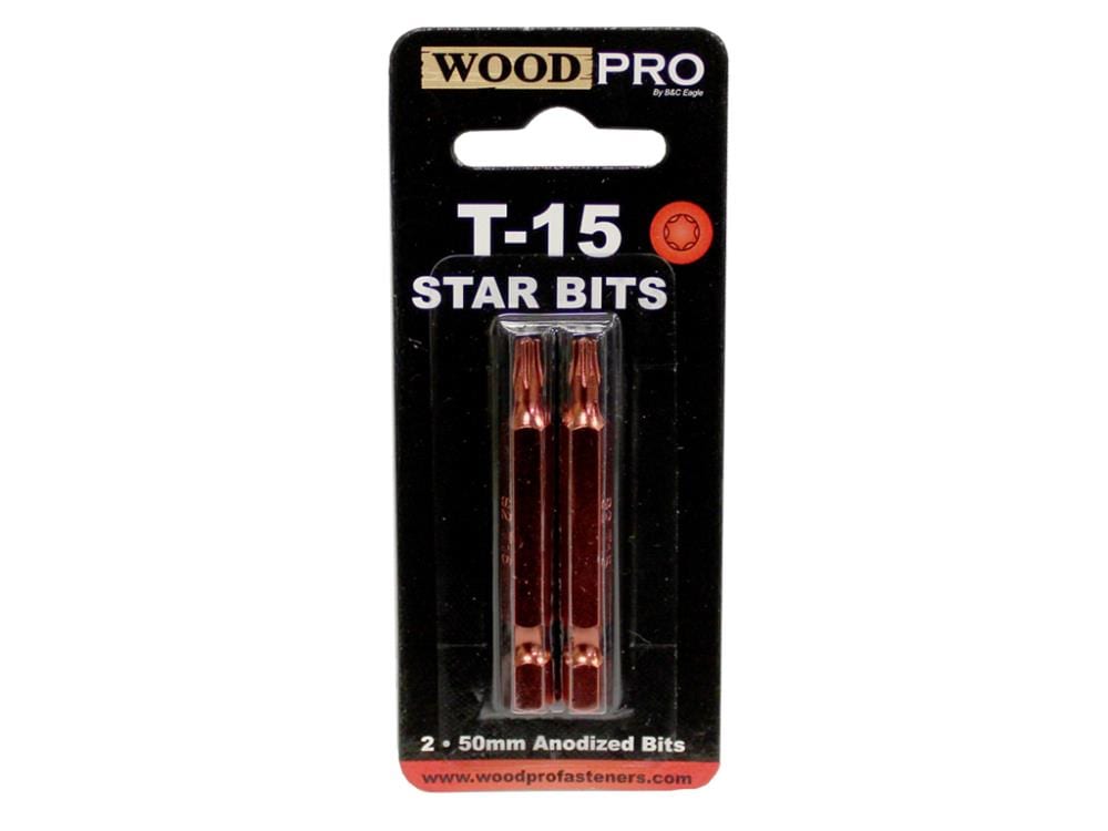 WOODPRO 2-in T15 Torx Steel Hex Shank Screwdriver Bit (100-Piece)