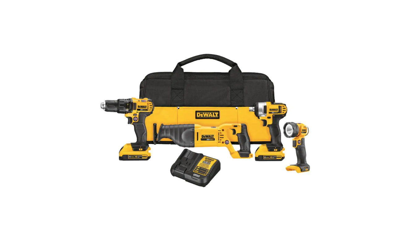 DEWALT DCK478D2 20-Volt Maximum Lithium-Ion Cordless Combo Kit with 2 Batteries 2.0 mAh. Charger and Tool Bag