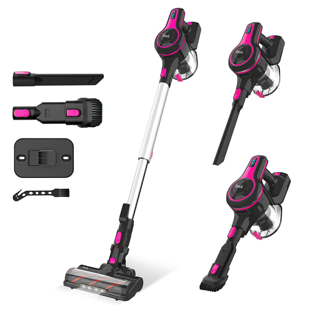 INSE Cordless Stick Vacuum Cleaner with Quiet Rechargeable Battery. 6-in-1 Lightweight Handheld Vacuum Cleaner for Home Hard Floor Carpet Pet Hair Car