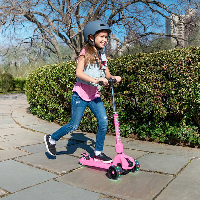 Jetson Saturn 3 Wheel Light-up Folding Kick Scooter Pink