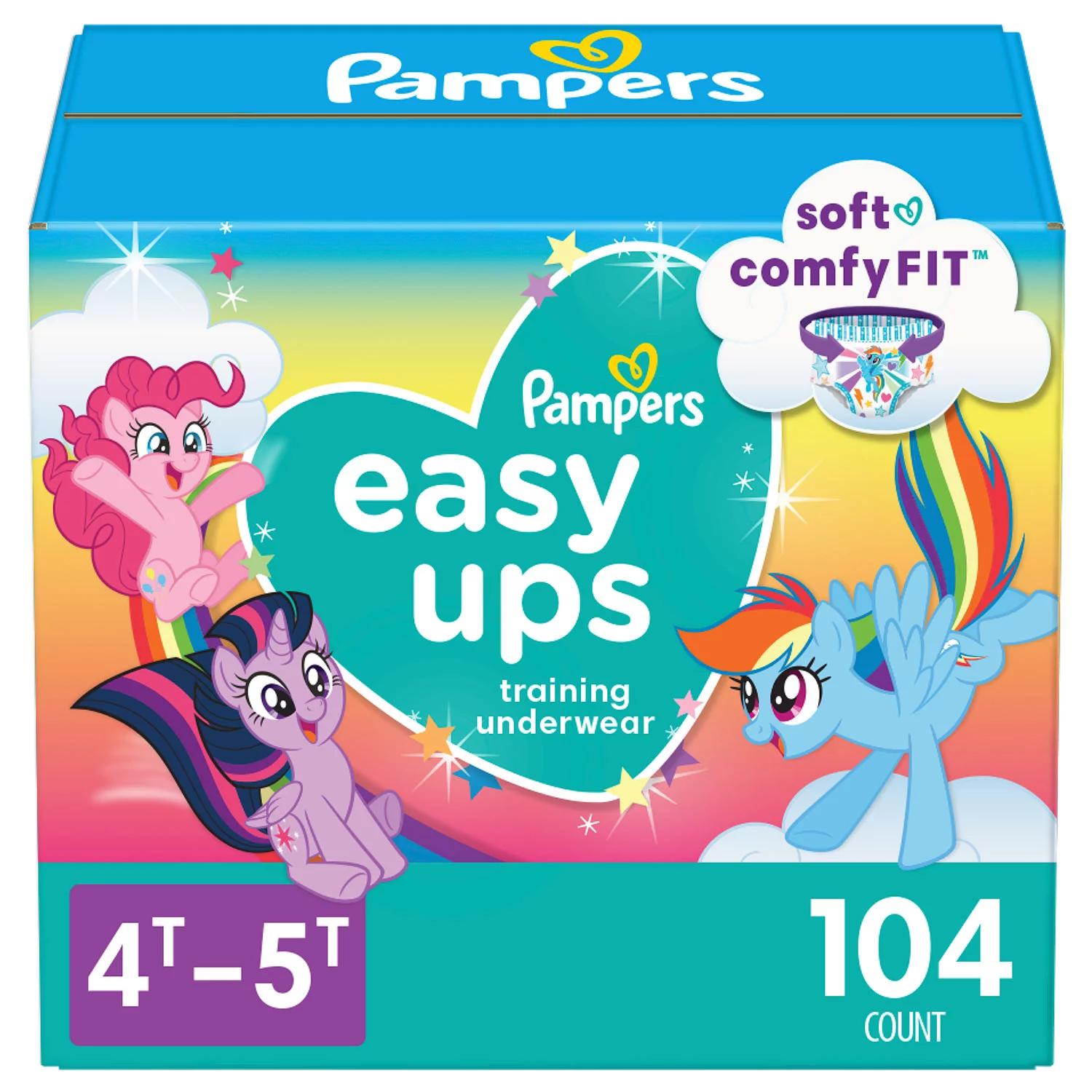 Pampers Easy Ups Training Pants Girls and Boys. 4T-5T (Size 6). 104 Count