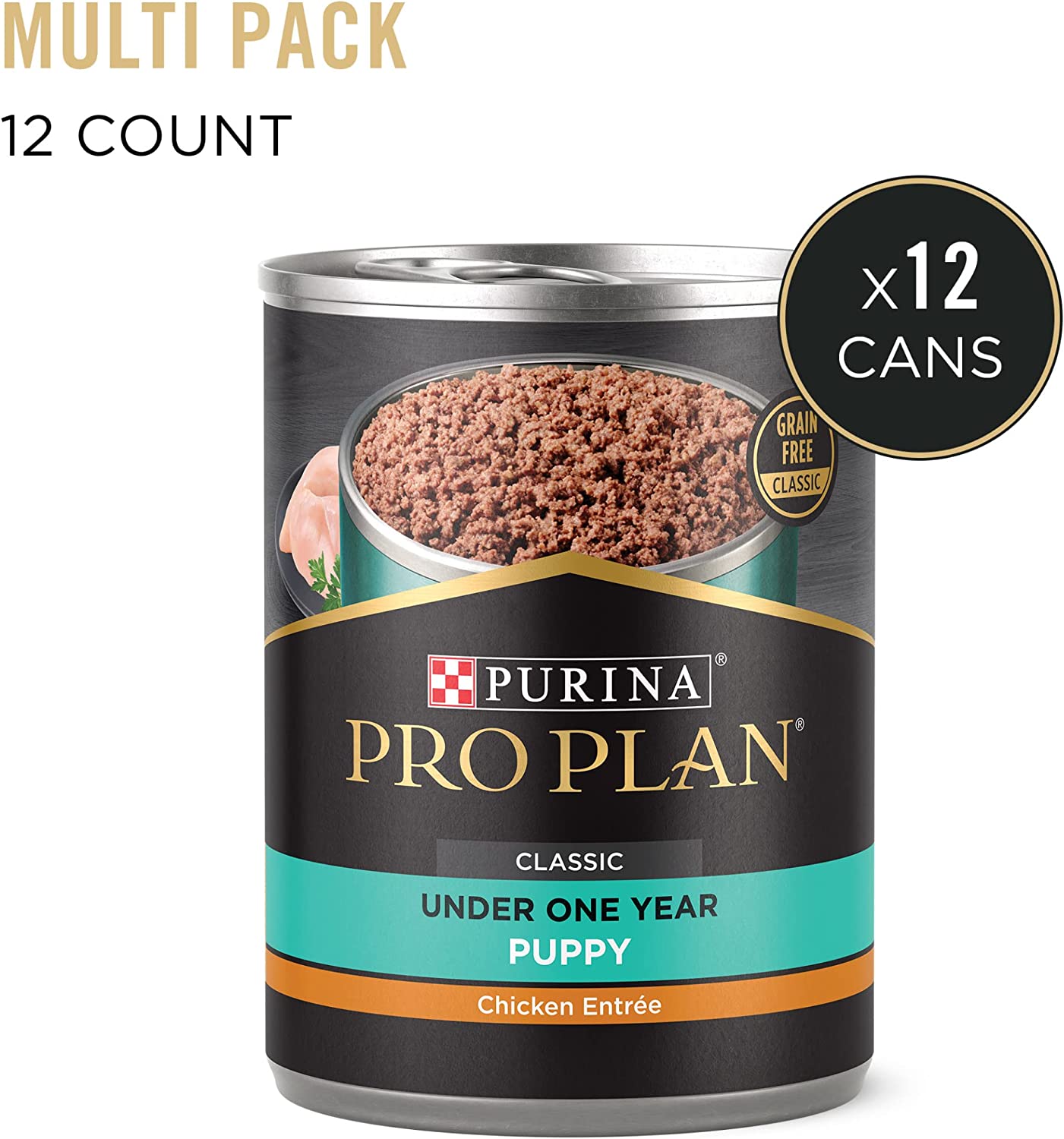 Purina Pro Plan Development Puppy Classic Chicken Entree Grain-Free Canned Dog Food. 13-oz. case of 12