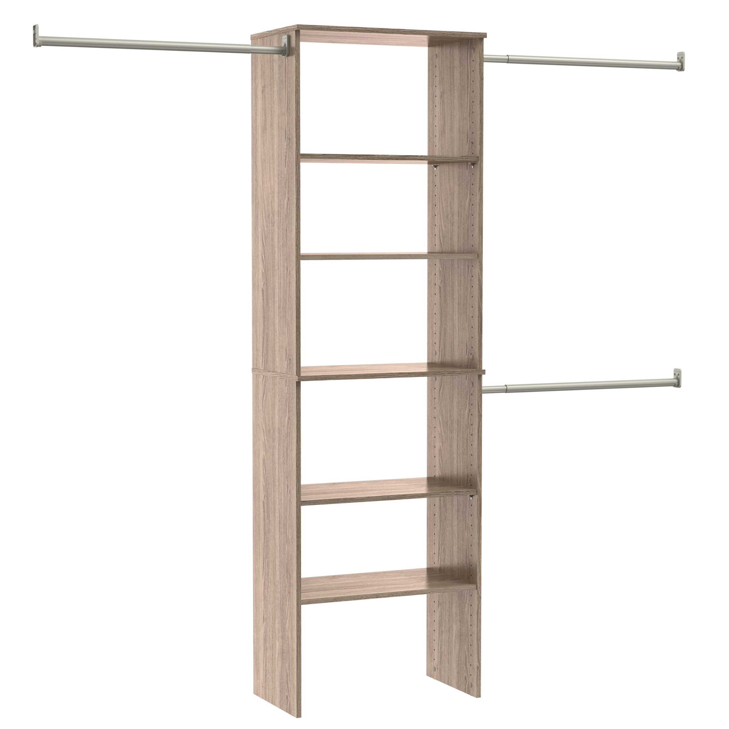 ClosetMaid BrightWood 5-ft to 10-ft W x 6.85-ft H Latte Wood Closet System